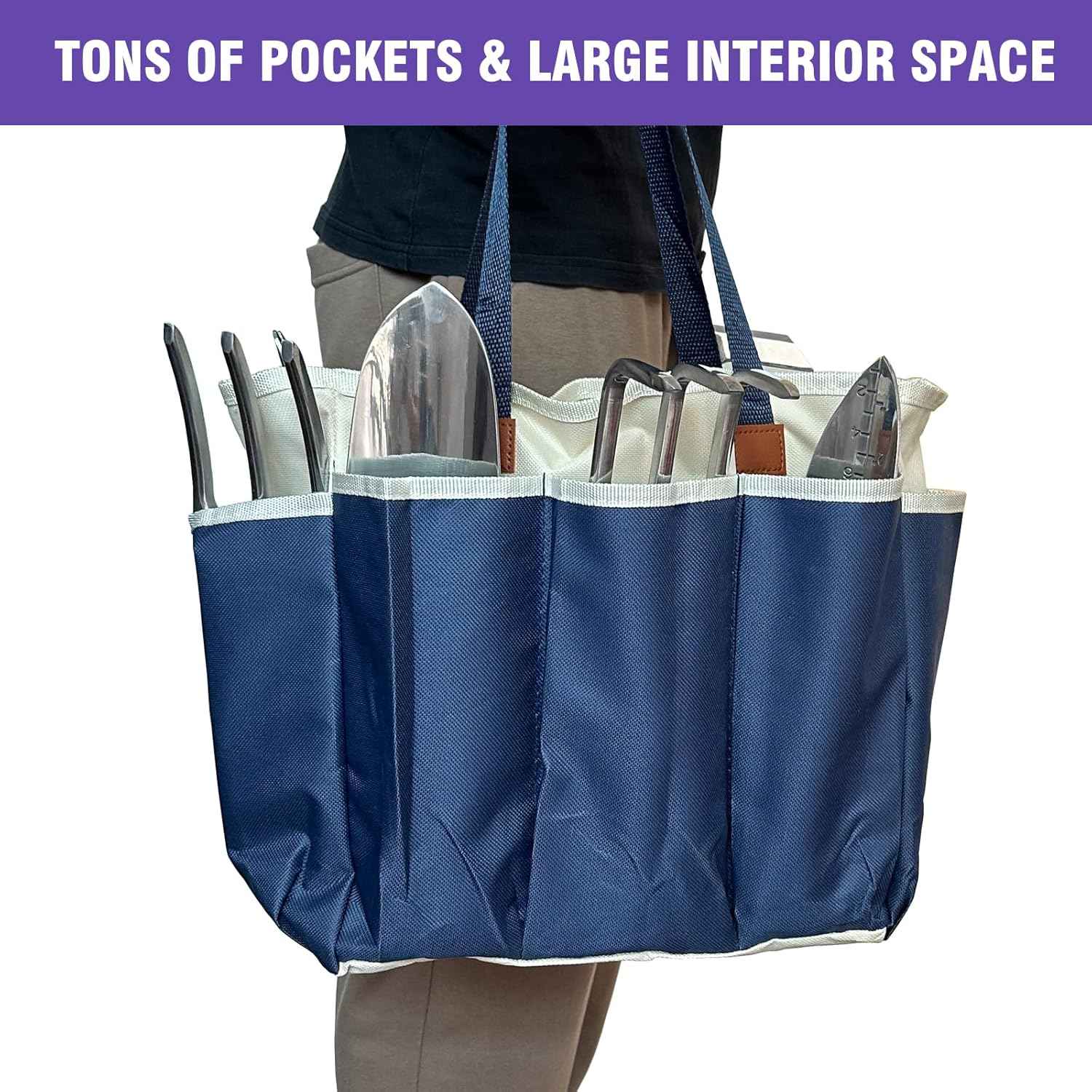 Gardening Tool Set, 9-Piece Heavy-Duty Aluminum Garden Tools with Non-Slip Handles and Large Tool Bag with Storage Pockets, Durable Hand Gardening Tools - Perfect Gardening Gift for Men and Wome