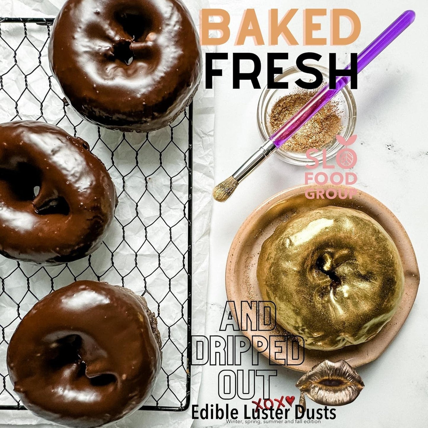 Slofoodgroup Rose Gold Luster Dust| Rose Gold Colored Edible Glitter, 5 Gram Bottle