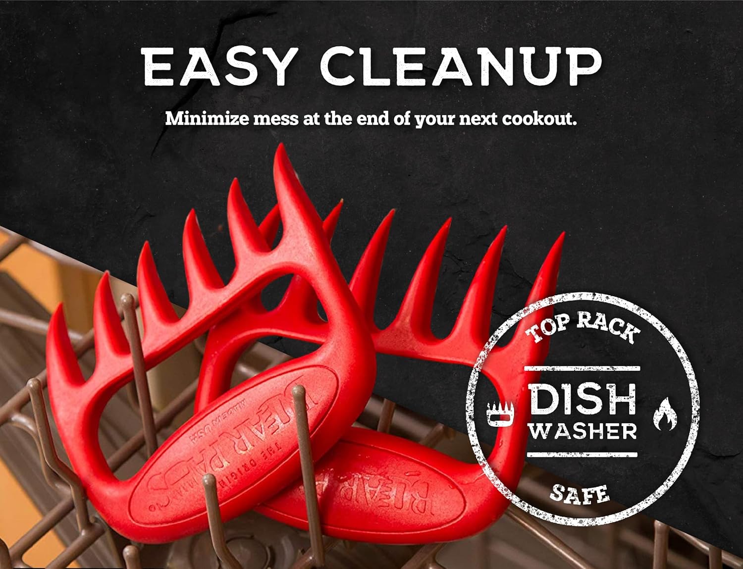 Bear Paws Meat Claws - The Original Meat Shredder Claws for Pulled Pork, USA Made - Easily Lift, Shred, Pull and Serve Pork, Chicken, Brisket and Turkey - Gift for Dad on Father's Day! (Red) - Lumora Garden
