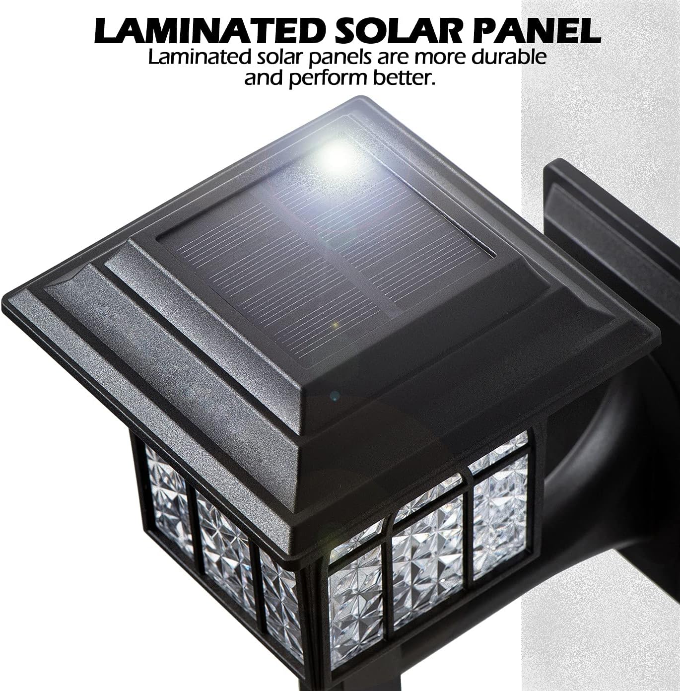 LeiDrail Solar Fence Lights, 4 Pack Solar Lights Outdoor Waterproof Lantern Warm White LED Wall Deck Post Landscape Lighting for Garden Yard Patio Front Door