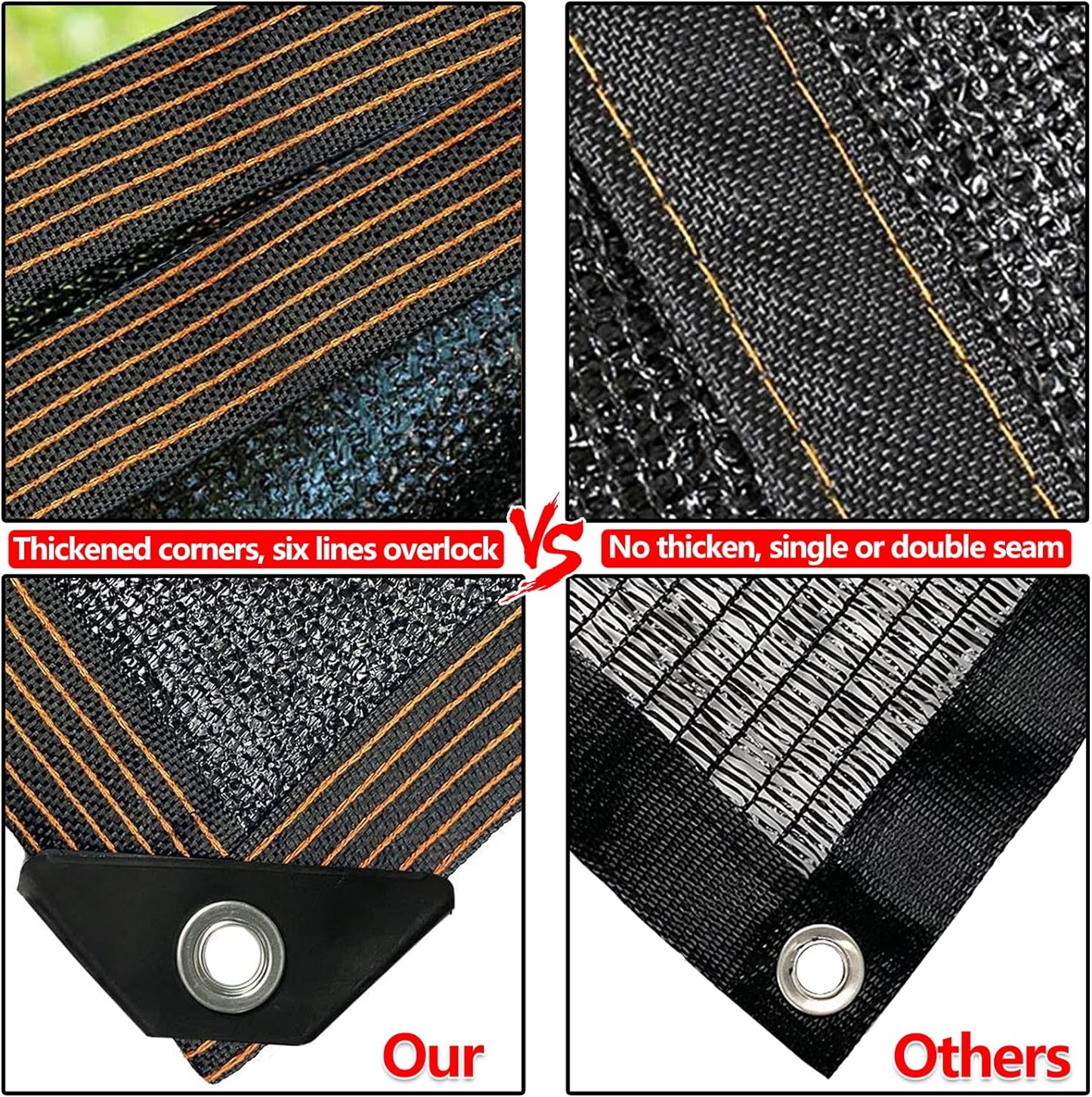 Shade Cloth for Plants Greenhouse, 80-90% Sunblock Shade Sails for Outdoor Garden Pergola Patio Lawn Pool Sun Shade Cloths for Kennel Chicken Coop Easier to Hang Shade Net Cover Shade Cloth