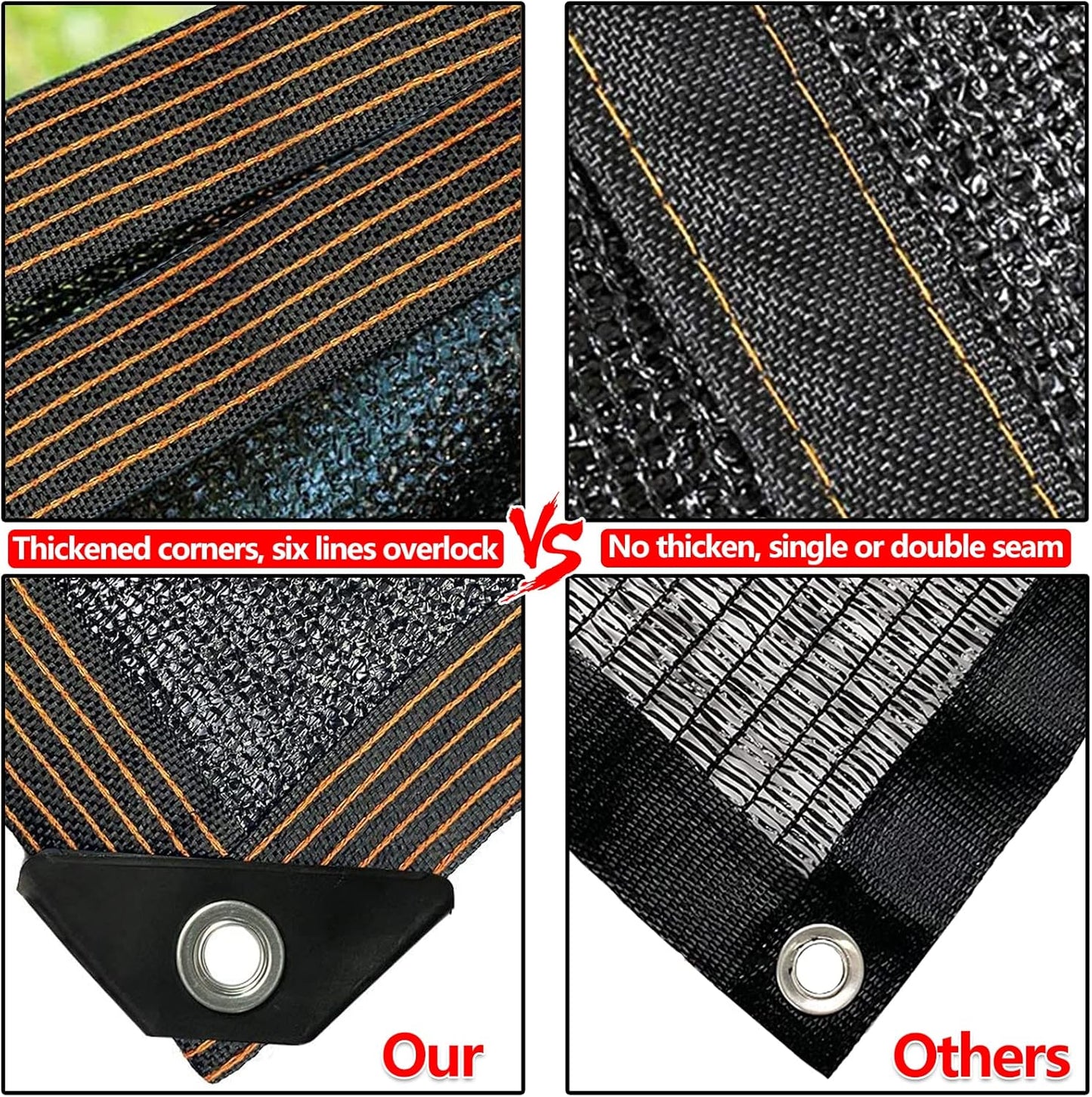 QLOFEI 12x24 FT Shade Cloth with Grommets, 90% Sunblock Outdoor Patio Mesh Tarp, Easier to Hang Neting Cover for Garden Greenhouse Pergola Lawn Kennel Pool Chicken Coop Shade Sail