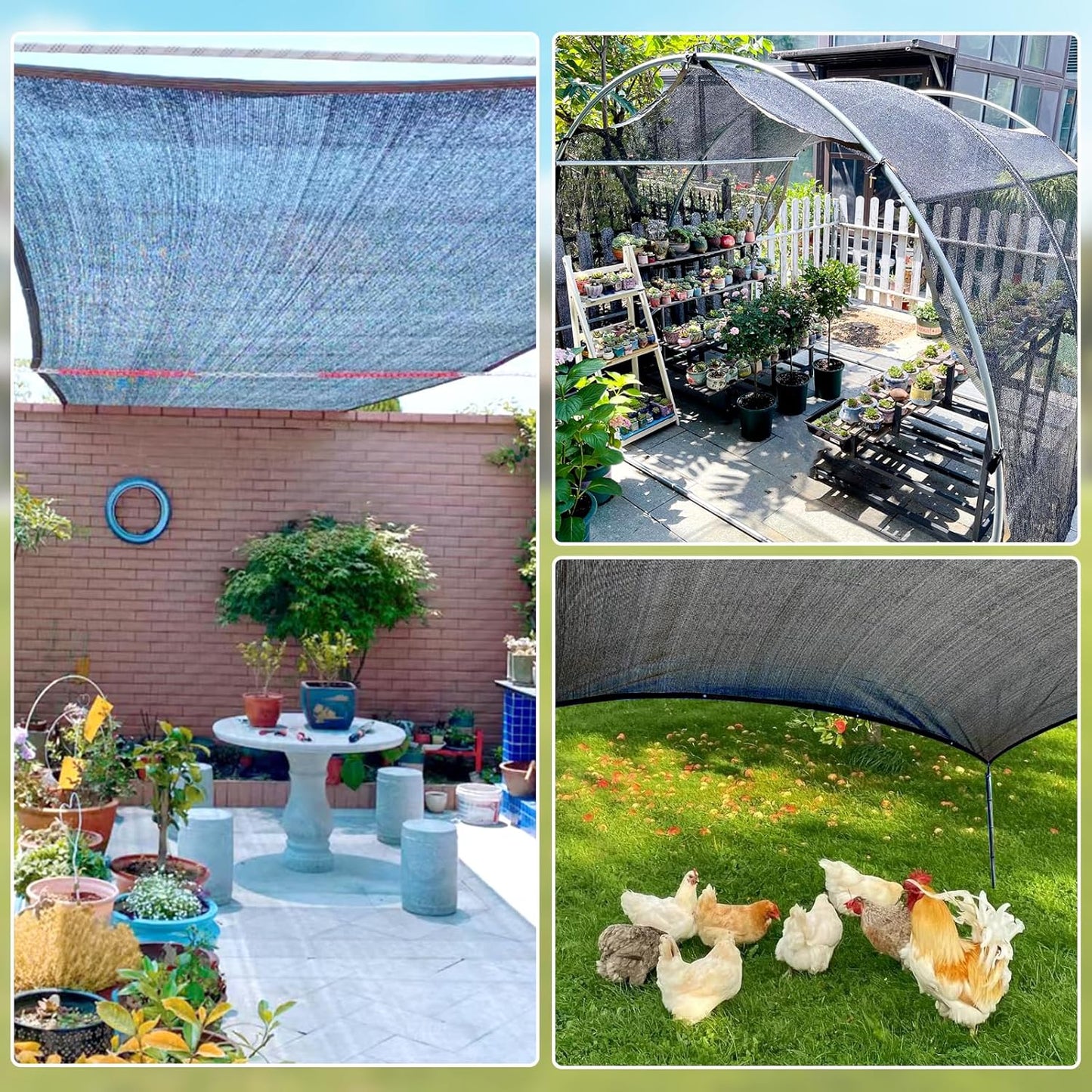 50% Shade Cloth, 6.5x10FT Sun Shade Cover Net Mesh Tarp with Grommets for Greenhouse, Plant, Garden, Patio, Pergola, Sun Shade Canopy Black