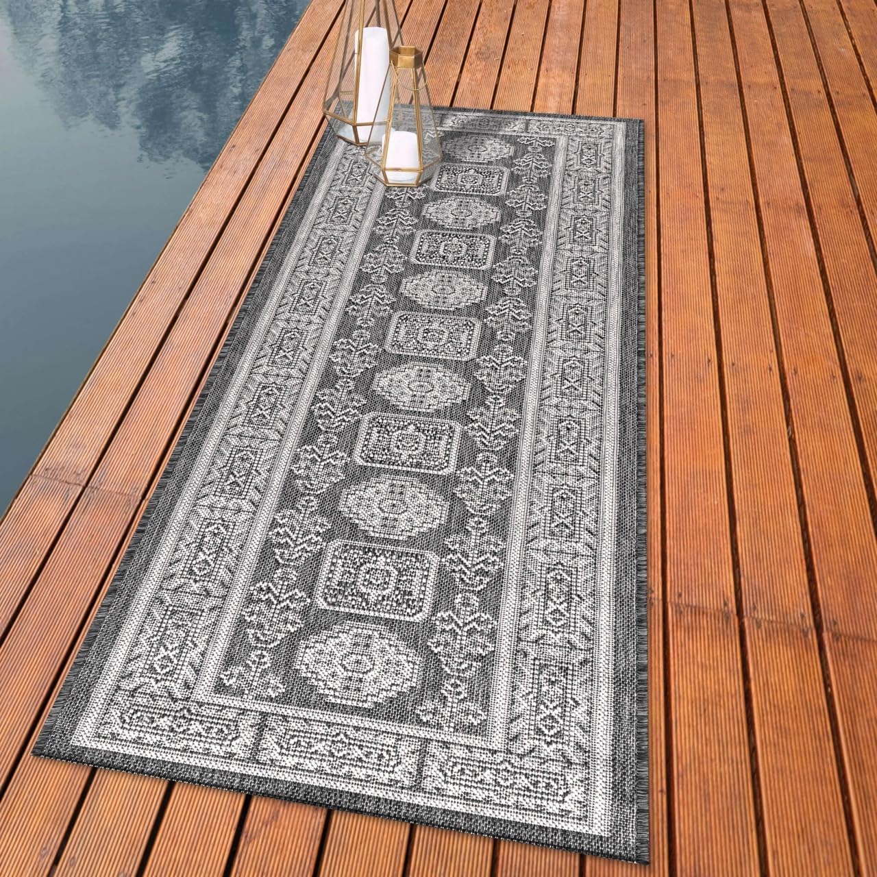 Keen Home Design Terrace Outdoor Runner Rug - 2x6 Washable Indoor/Outdoor Rug for Patio, Kitchen, Balcony, Beach, Garden, Deck and Porch, Size: 2'2"x5'7"