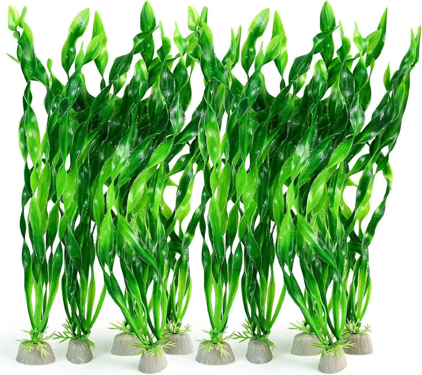 10 PCS Artificial Seaweed Water Plants for Aquarium, 12 Inch Fish Tank Plastic Plant Decorations(Green) (12 Inches)