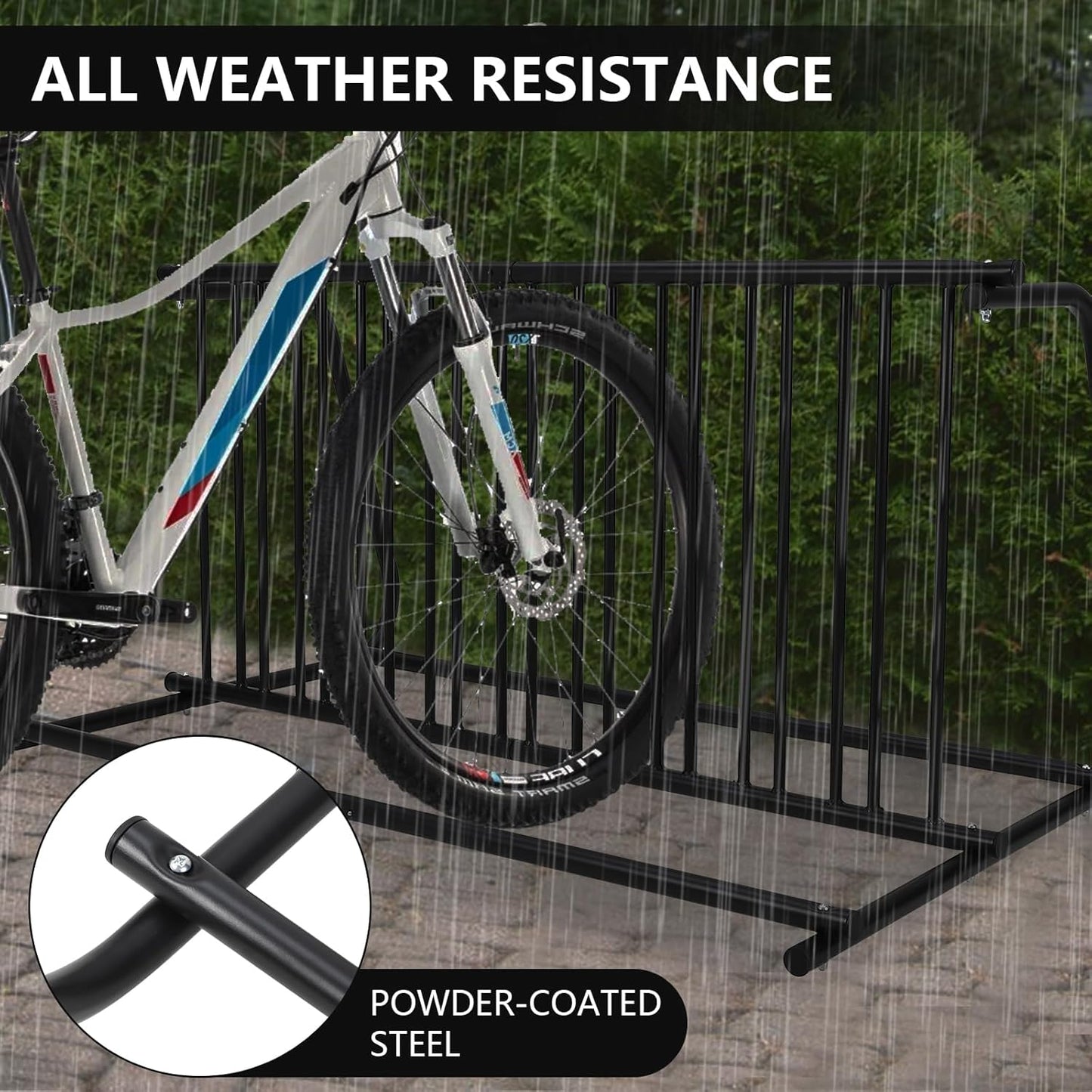 Garvee Commercial Floor Bike Rack Stand, Grid Bike Rack Ground, 10-Bike Capacity Dual Sided Bicycle Storage Stand Floor Parking Stand for Garages, Stores, Schools & Universities Power Coated Steel