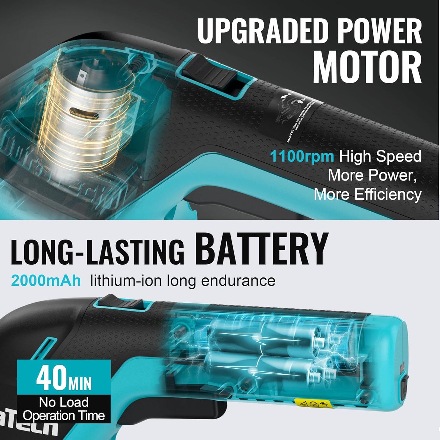 DURATECH Cordless Hedge Trimmer, 3.6V 3-in-1 Handheld Electric Grass Trimmer & Hedge Shears with 50" Wheeled Extension Pole, USB Type-C Cable and Built-in Li-ion Battery, for Garden, Yard and Lawn