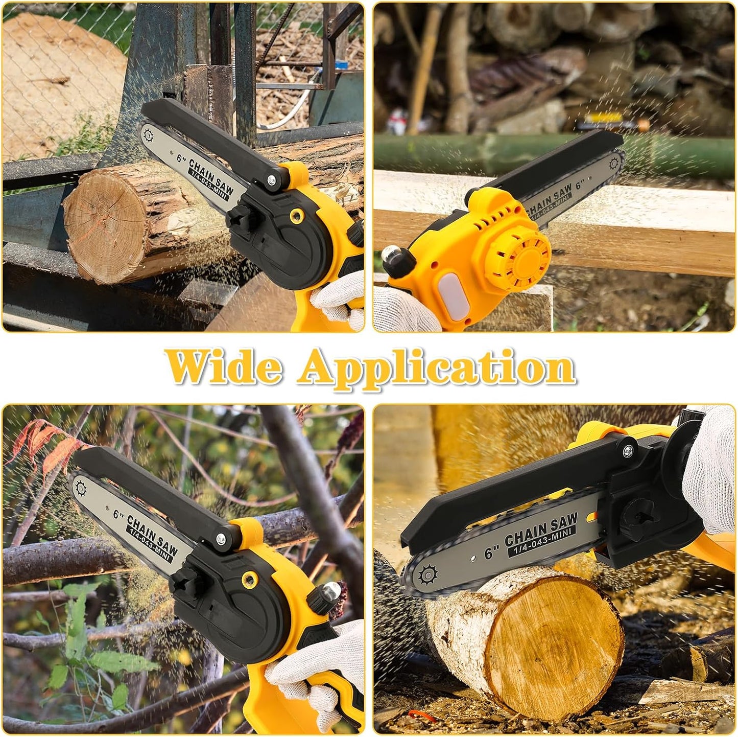 Mini Chainsaw for Dewalt 20V MAX Battery, Brushless 8 Inch & 6 Inch Handheld Pruning Chainsaws with Security Lock, Cordless Portable Chain saw for Tree Branches/Wood Cutting(Tool Only)
