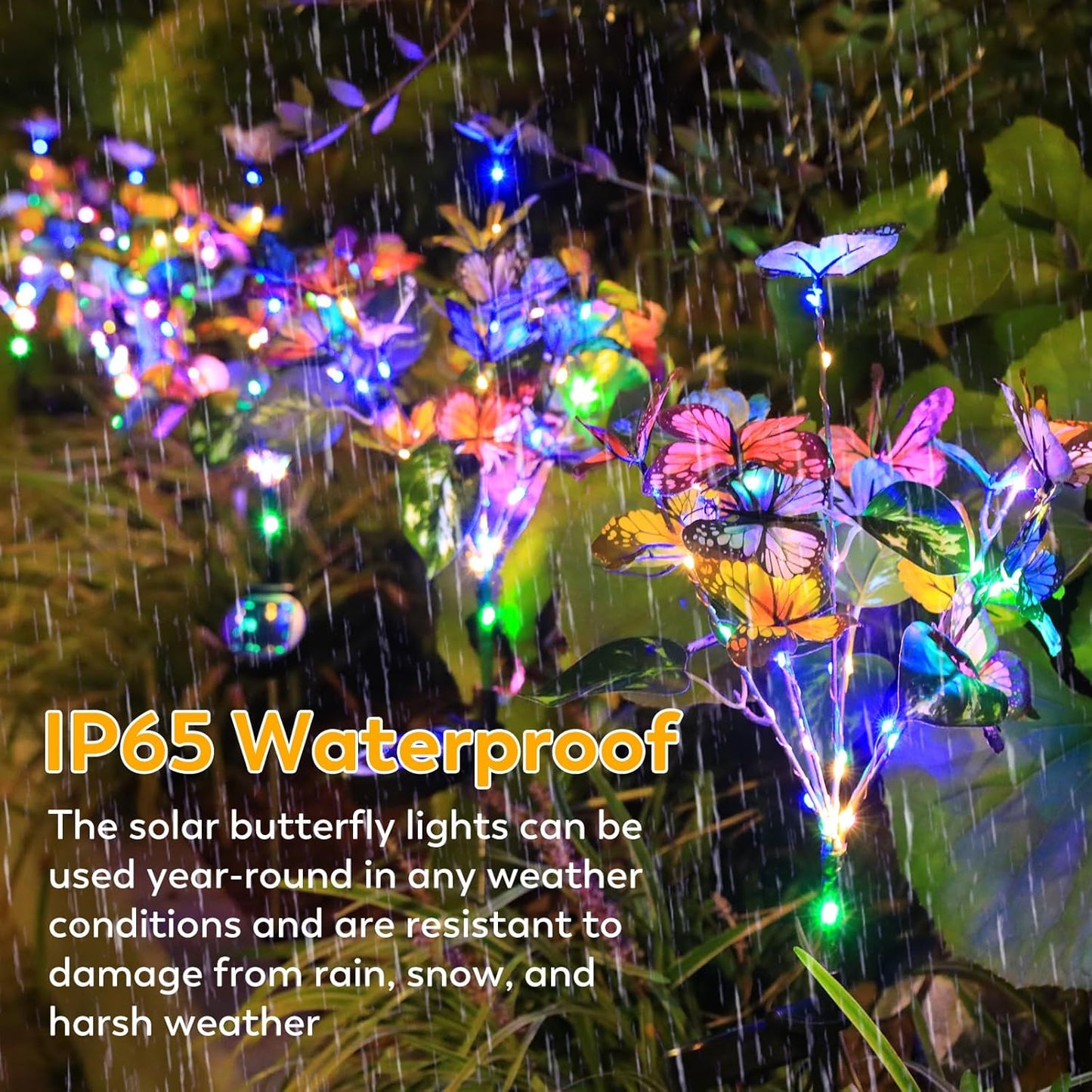 Solar Garden Lights Outdoor Waterproof Solar Lights 4 Pack with New Upgraded 40 LED 18 Butterfly Outdoor Lights for Yard Outside Garden Pathway Decor