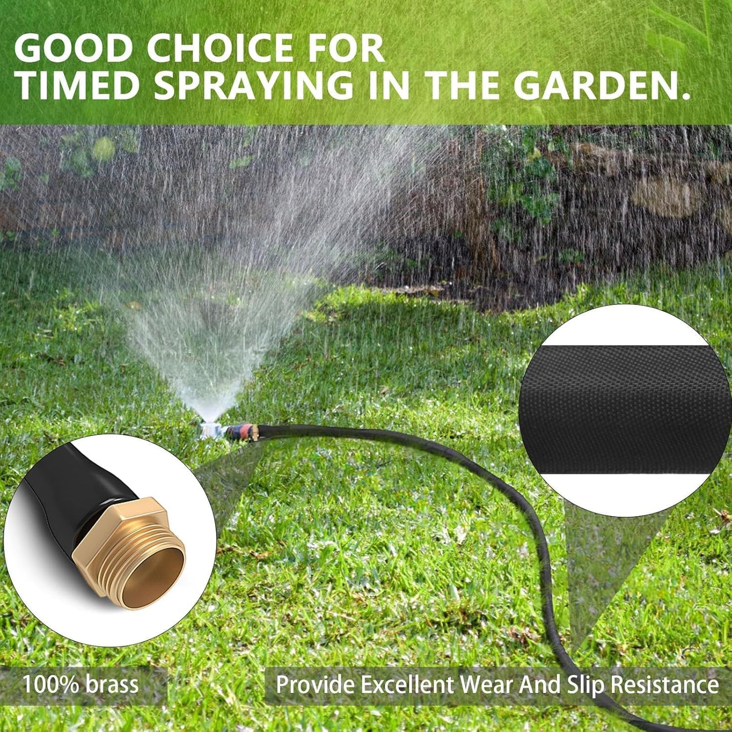 ACOVER 50FT Garden Hose, Lightweight Flexible Water Hose with 3/4" Solid Brass Fittings, Anti-Burst Double-Layer PVC Yard Hose, Non-Expanding Anti-Kink Outdoor Hose for Lawn, Car Wash & RV