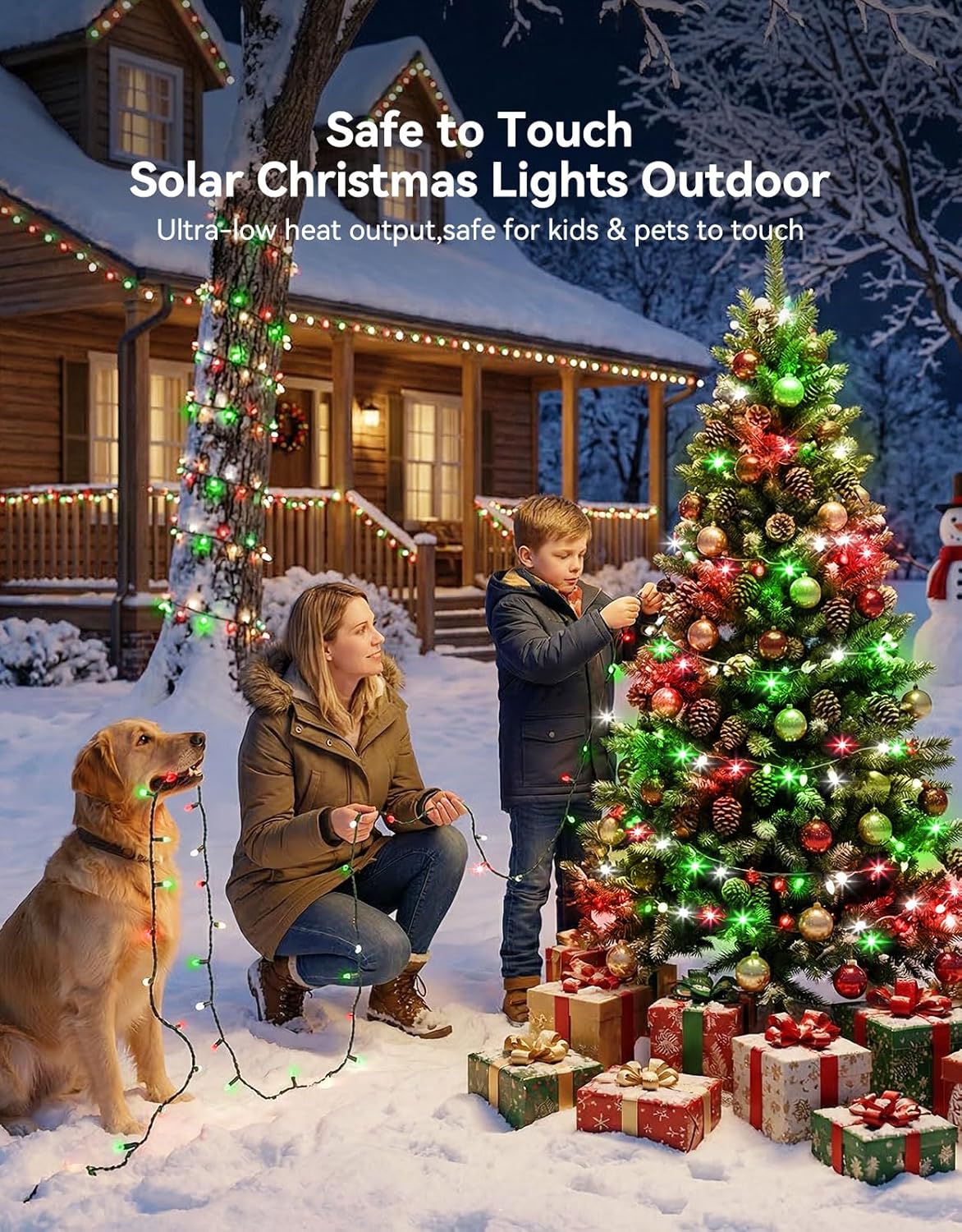 LitHome 34 Colors Solar String Lights Outdoor with Remote, 33FT 100 LED Solar & USB Powered Christmas String Lights, Waterproof Color Changing Light for Garden Patio Yard Tree Fence Decor