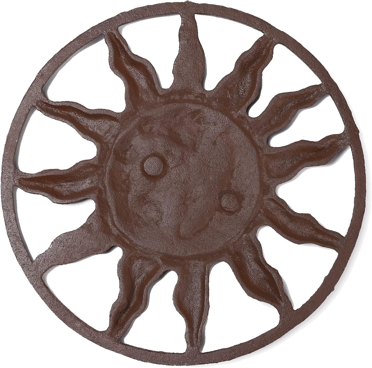 BRASSTAR Cast Iron Stepping Stone Fairytale Sun Design Garden Lawn Flower Bed Outdoor Farmland Decor TQZDPT65