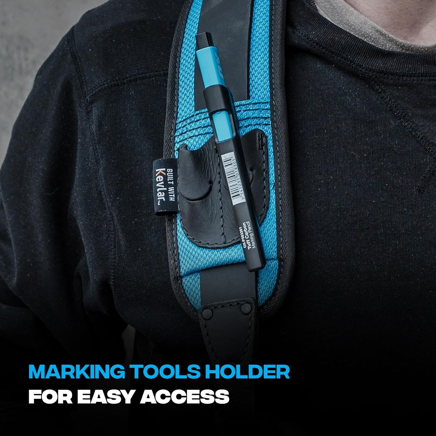 OX Tools Ultimate Nylon & Leather Tool Belt Suspenders with Kevlar Stitching - Water Resistant Adjustable Support with Memory Foam Pads - UV Resistant Support for Tool Rig and Tool Belts OX-U268901