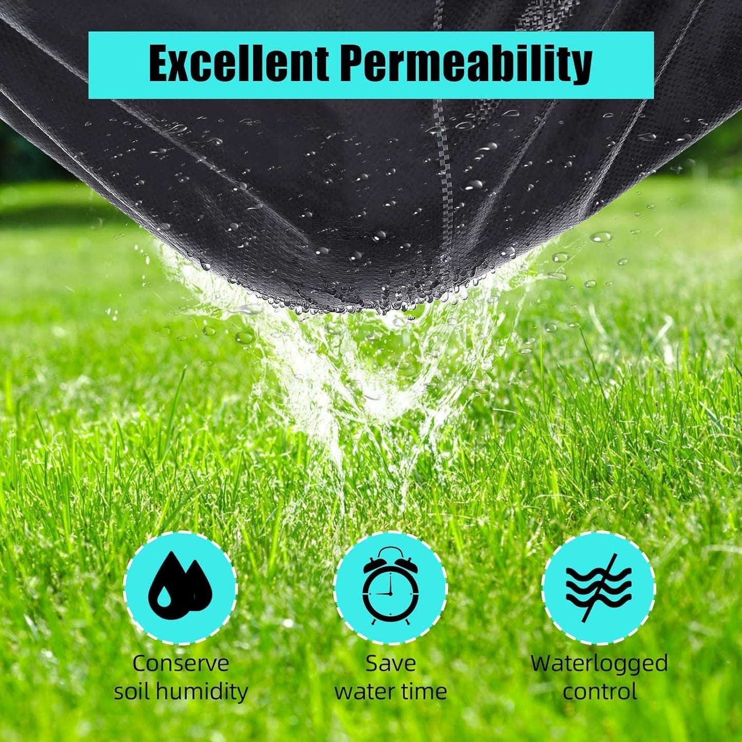 6.5ft x 330ft Weed Barrier Landscape Fabric Heavy Duty, Premium 3.2oz Ground Cover Weed Block Gardening Mat, Easy Setup & Superior Weed Control