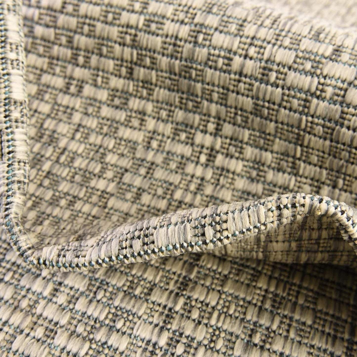 Unique Loom Collection Casual Transitional Solid Heathered Indoor/Outdoor Flatweave Area Rug (2' 7" x 12' Runner, Light Gray/Ivory)