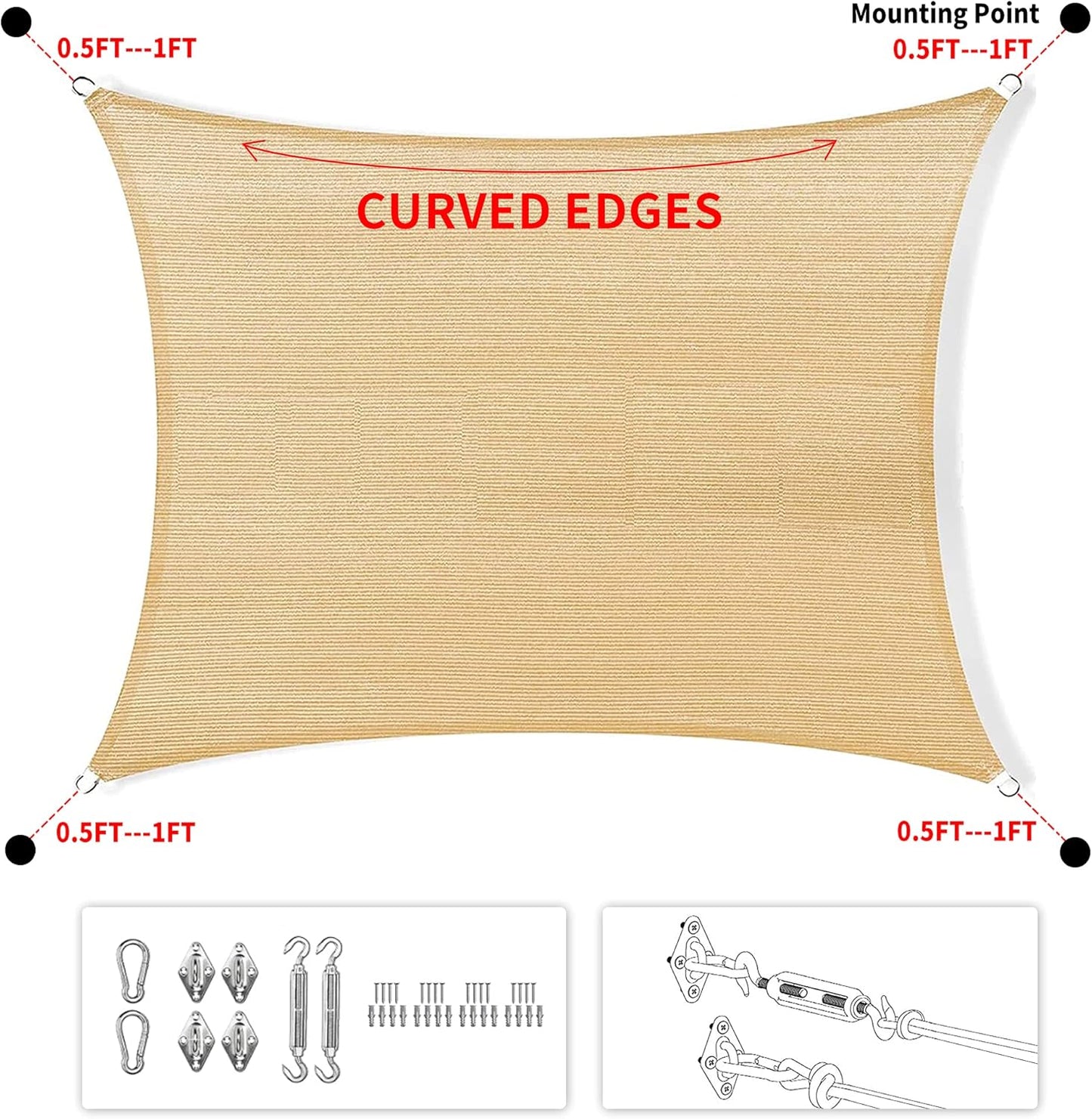 4' x 13' Turquoise Rectangle Sun Shade Sail SSP1212 Canopy Durable Fabric UV Block Awning,We Make Custom Orders