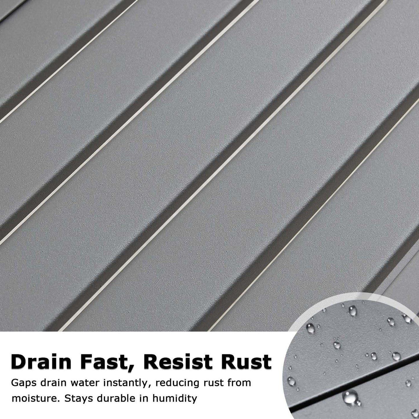Outdoor Metal Backless Bench, 46" Patio Garden Bench for Outdoor, All Weather Outdoor Bench for Garden, Backyard, Porch, Grey