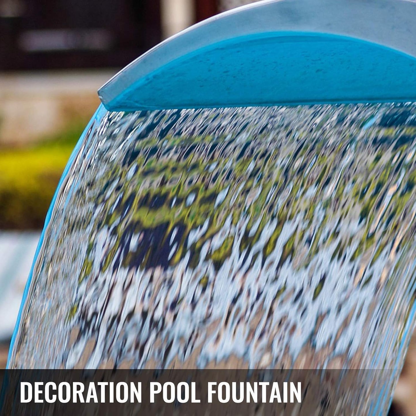 Pool Waterfall Fountain 304 Stainless Steel, Pool Fountains for Inground Pools, Garden Outdoor Waterfalls Sheer Descent