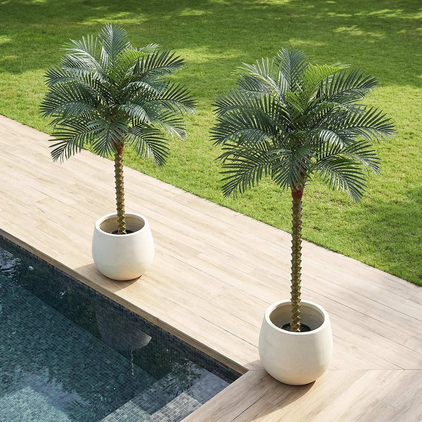 VeriNatural 7FT Artificial Palm Tree for Outdoor & Indoor Decor – Tall Large UV Resistant Faux Palm Tree, Tropical Artificial Tree for Patio, Living Room, Poolside & Commercial Spaces (Set of 2),VN227