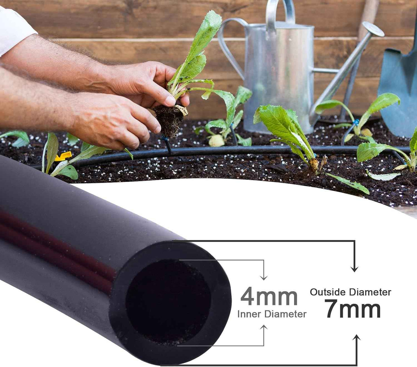 MIXC 1/4 Inch Blank Distribution Tubing Drip Irrigation Hose, 50ft Roll