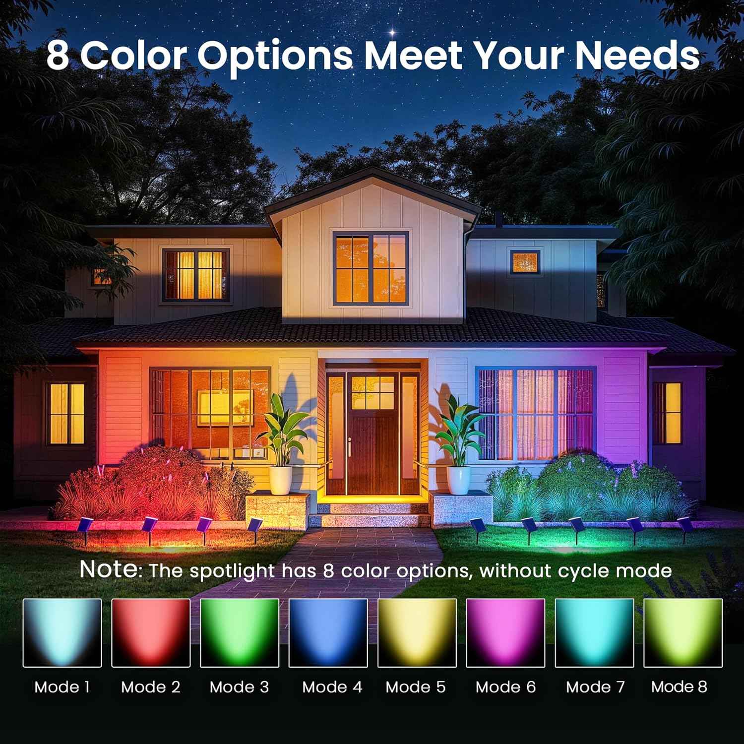 JEJOT Color Changing Solar Spot Lights Outdoor – 4 Pack