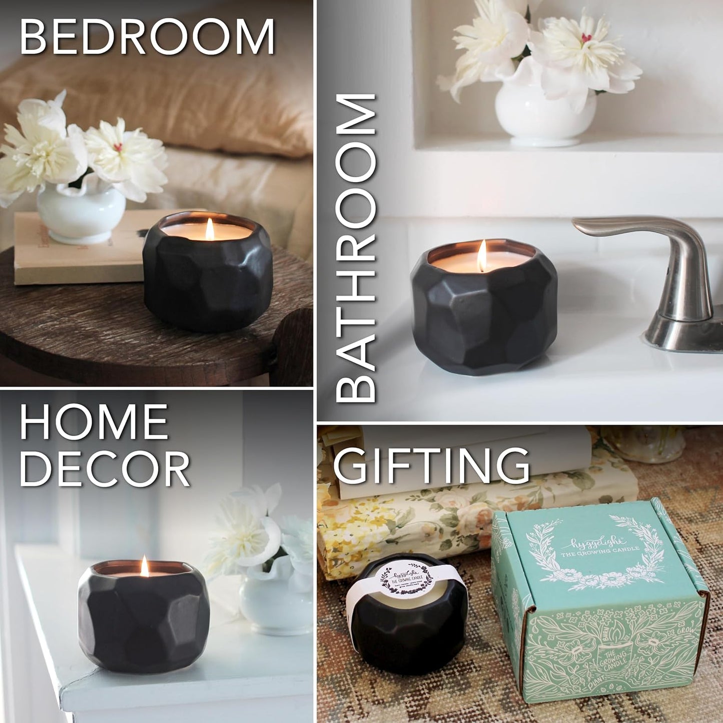 The Growing Candle, Lemongrass Scented, 13oz Ceramic Pot, Single Wick Aromatherapy Candles, 100% Soy for Women and Men, Emma