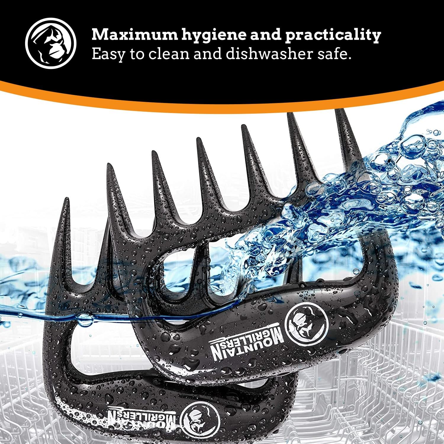 Mountain Grillers Meat Claws - Pulled Pork Claws and Meat Shredder - Grilling Claws BBQ Tools for Meat Shredding - Meat Pulling Claws for Barbecue, Smoker, and Grill Bear Claws - Pack of 2, Black - Lumora Garden