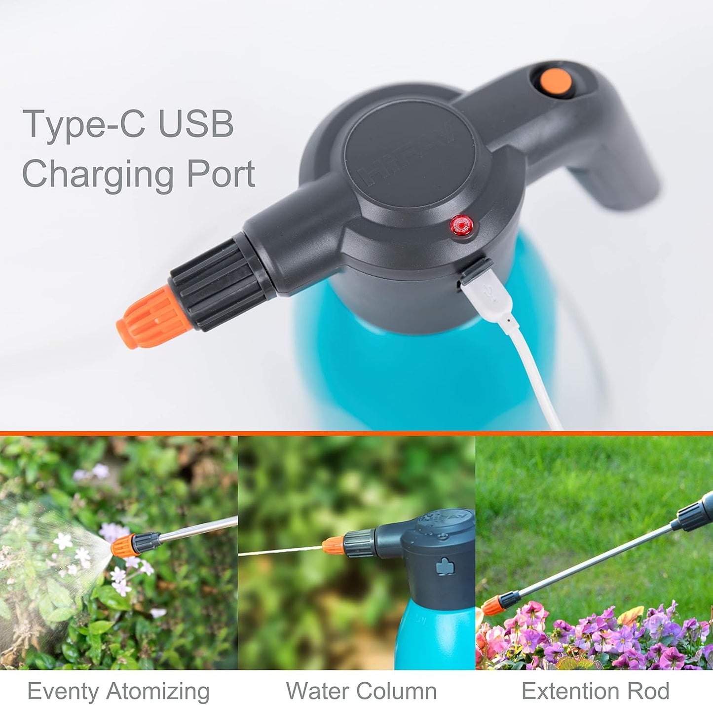 ES2-PRO Electric Spray Bottle 2L/0.5Gallon, Rechargeable Battery Powered Sprayer Spray 60 Bottles On a Single Charge, Automatic Plant Mister，Pump Sprayer,Indoor Watering Can for Plants