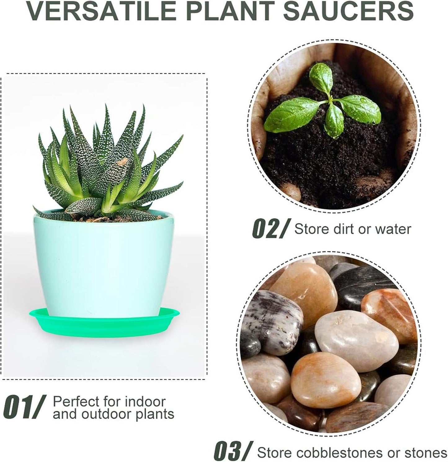 12Pcs Colourful Plant Saucer, 6 8 10 Inch Durable Plastic Plant Tray, Round Plant Pot Saucers, Drip Tray for Indoor and Outdoor Garden, Yellow