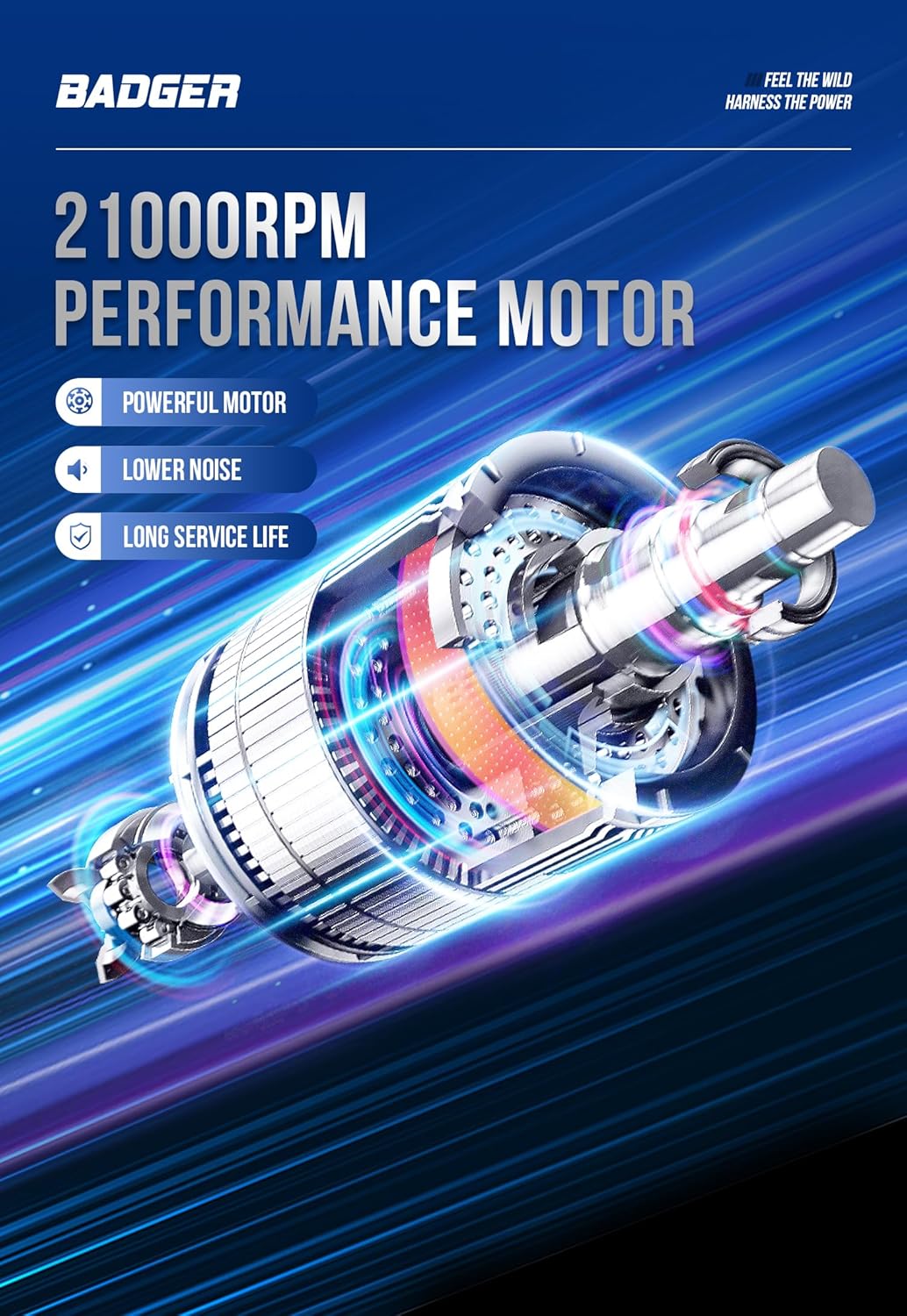 WILD BADGER POWER Pole Saw Cordless 40V 8'' Electric 2.0Ah with Detachable Pole, 2Ah Battery and Charger included