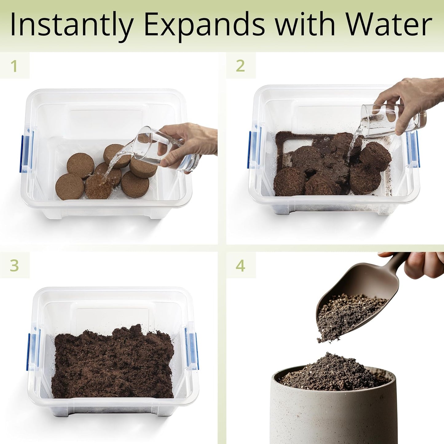 Coconut Coir Potting Soil for Indoor Plants - Expands to 2.5 Quart (5.5 lb) | Bonsai Soil Discs Perfect for General Houseplants, Herbs, and Bonsai Trees - Expands with Water