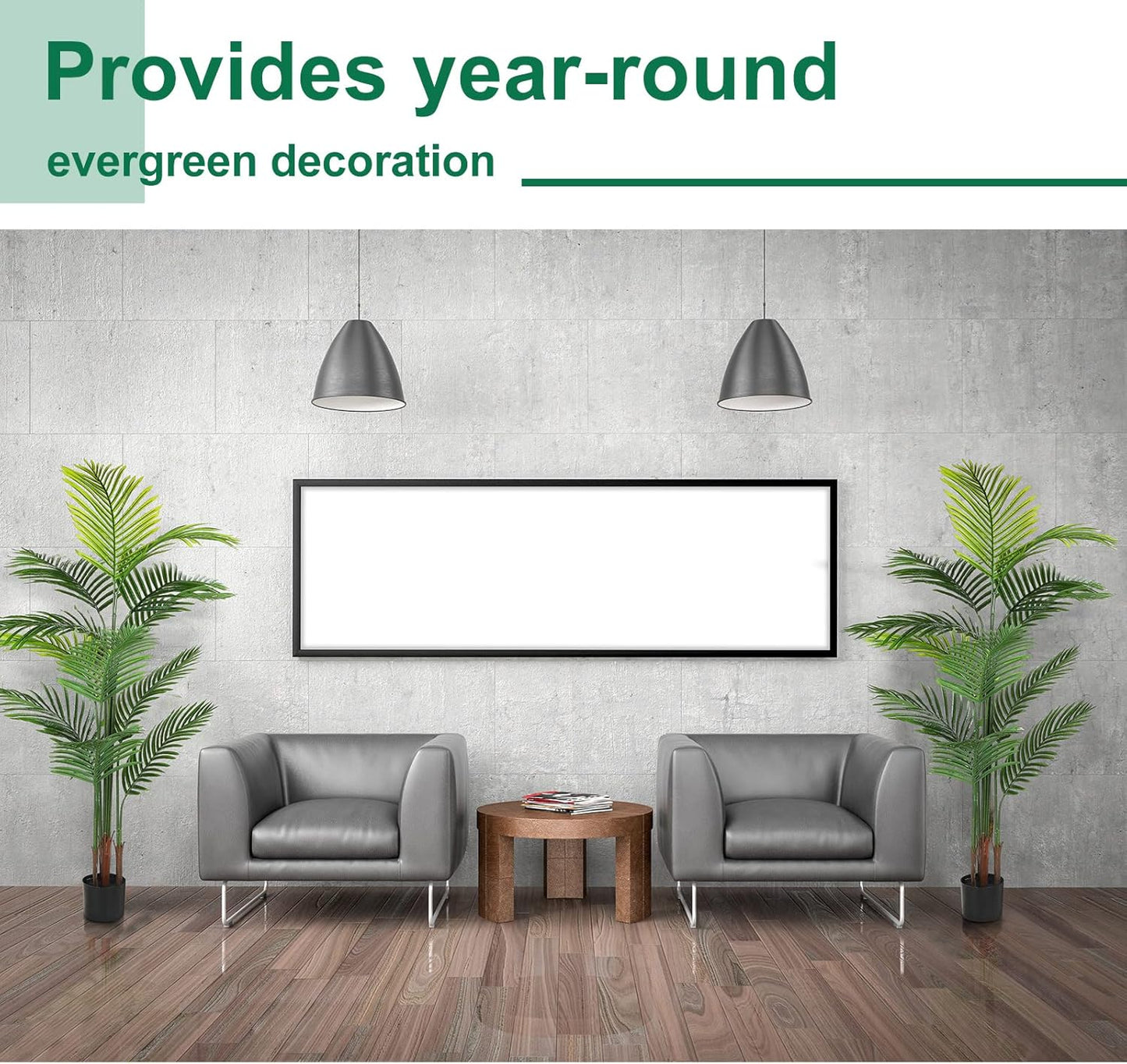 Jexine 4 Pack Artificial Palm Trees 5Ft, Fake Plants Fake Trees Artificial Areca Palm Plants for Outdoor Indoor Faux Palm Tree in Pot for Pool Home Decor Office Housewarming Gift Modern Decoration