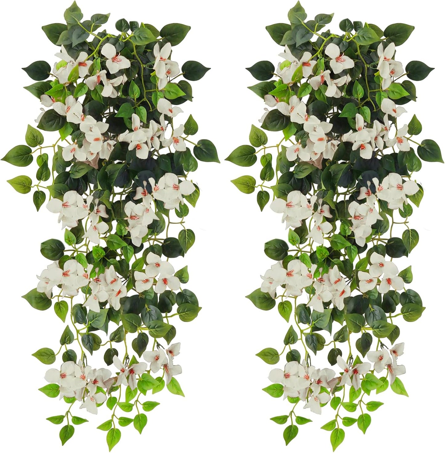 Artificial Hanging Flowers Bougainvillea, UV Resistant Fake Plastic Faux Flower Fabric Vine for Indoor Outdoor Garden Porch Eave Wedding Wall Décor