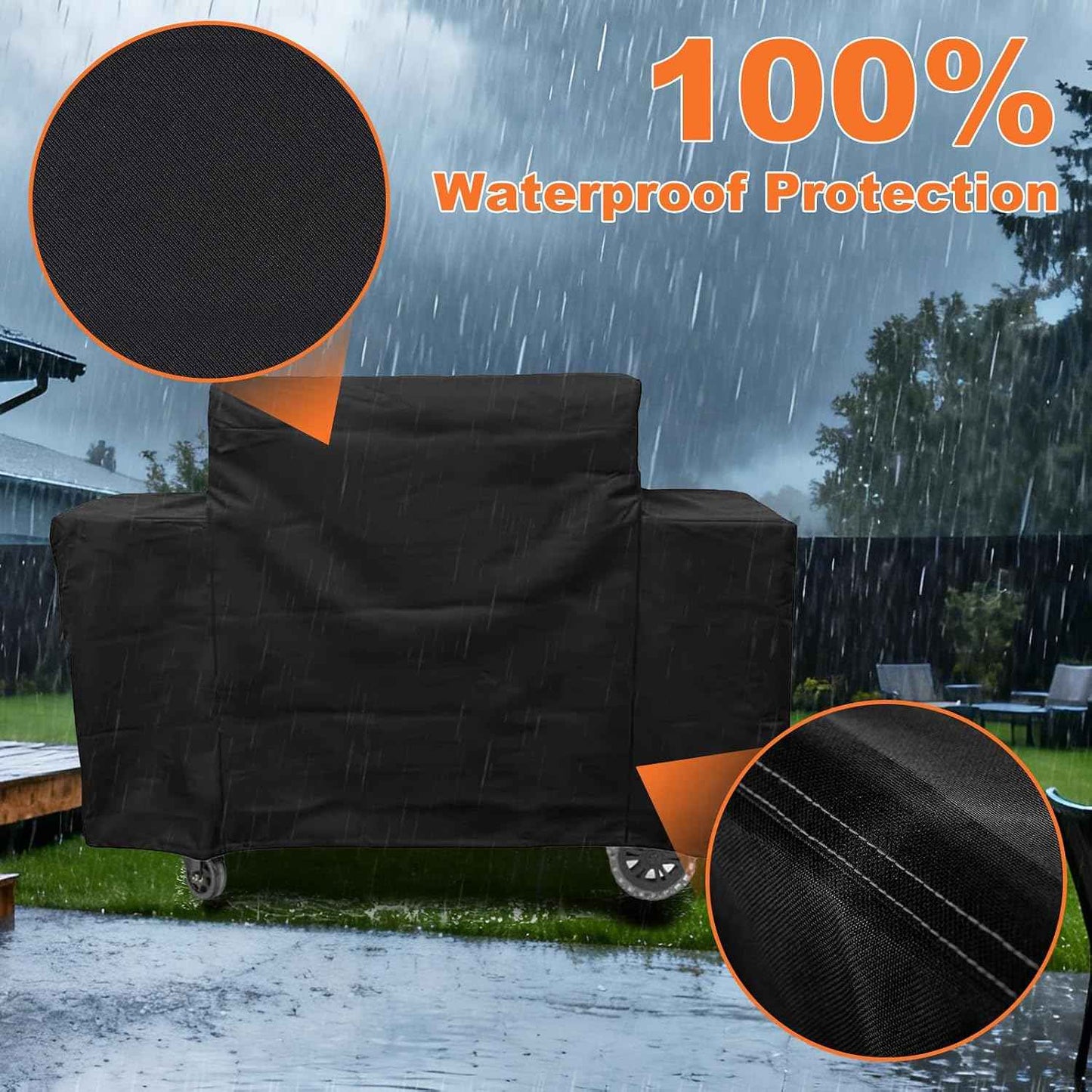 Grill Cover for Pit Boss 4-Burner Ultimate Lift-Off Griddle,64" L x 31" W x 35" H-Black 600D Heavy Duty Waterproof Resistant PitBoss Cover, Outdoor Grill Cover for Pit Boss Sierra 4B Ultimate Griddle