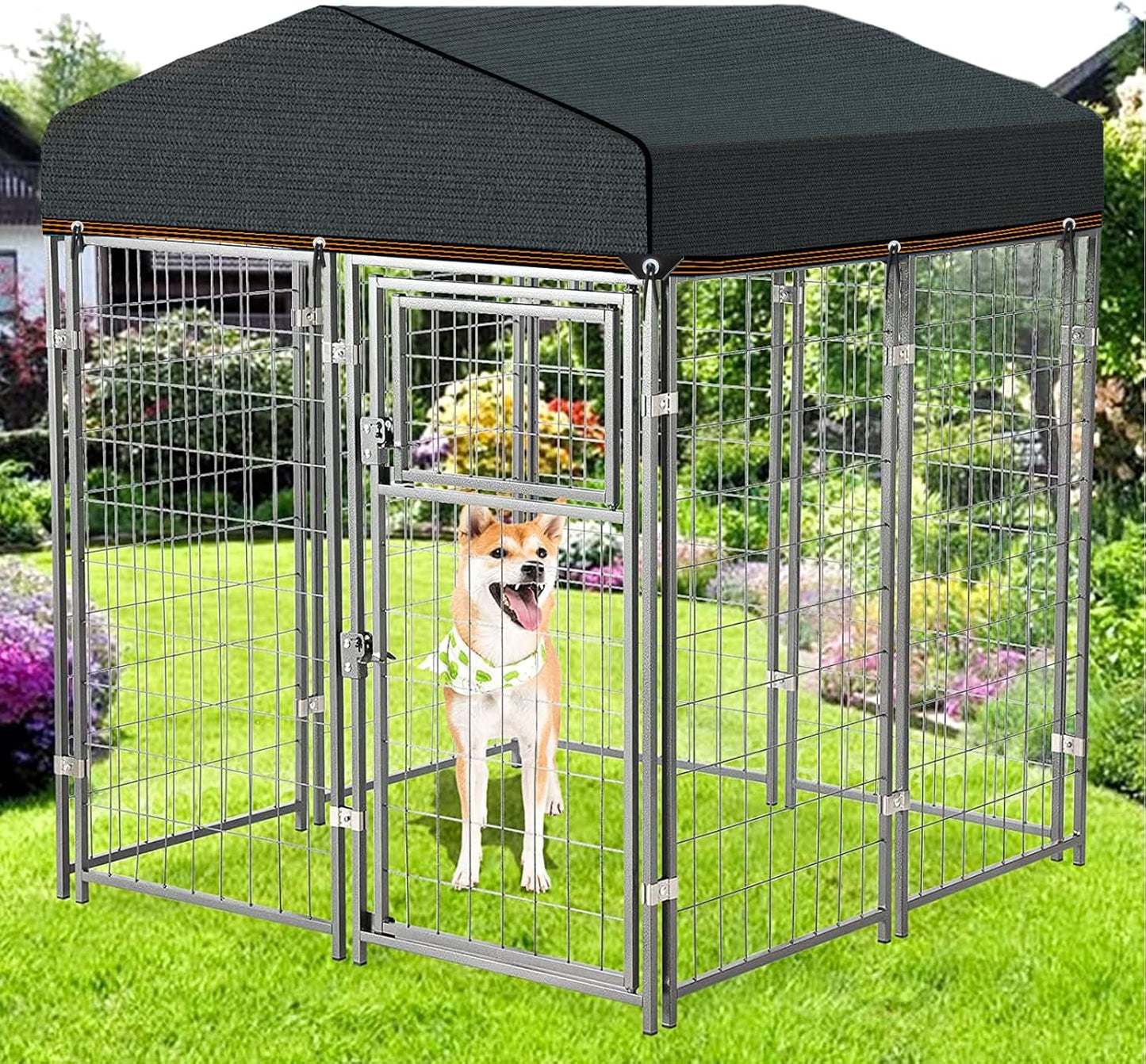 QLOFEI Shade Cloth for Garden, 90% Sunblock Shade Neting Cover with Grommets, Sun Protection Screens for Patio Kennel Chicken Coop Pergola Greenhouse Plants Cover Mesh Tarp, 6x8 FT
