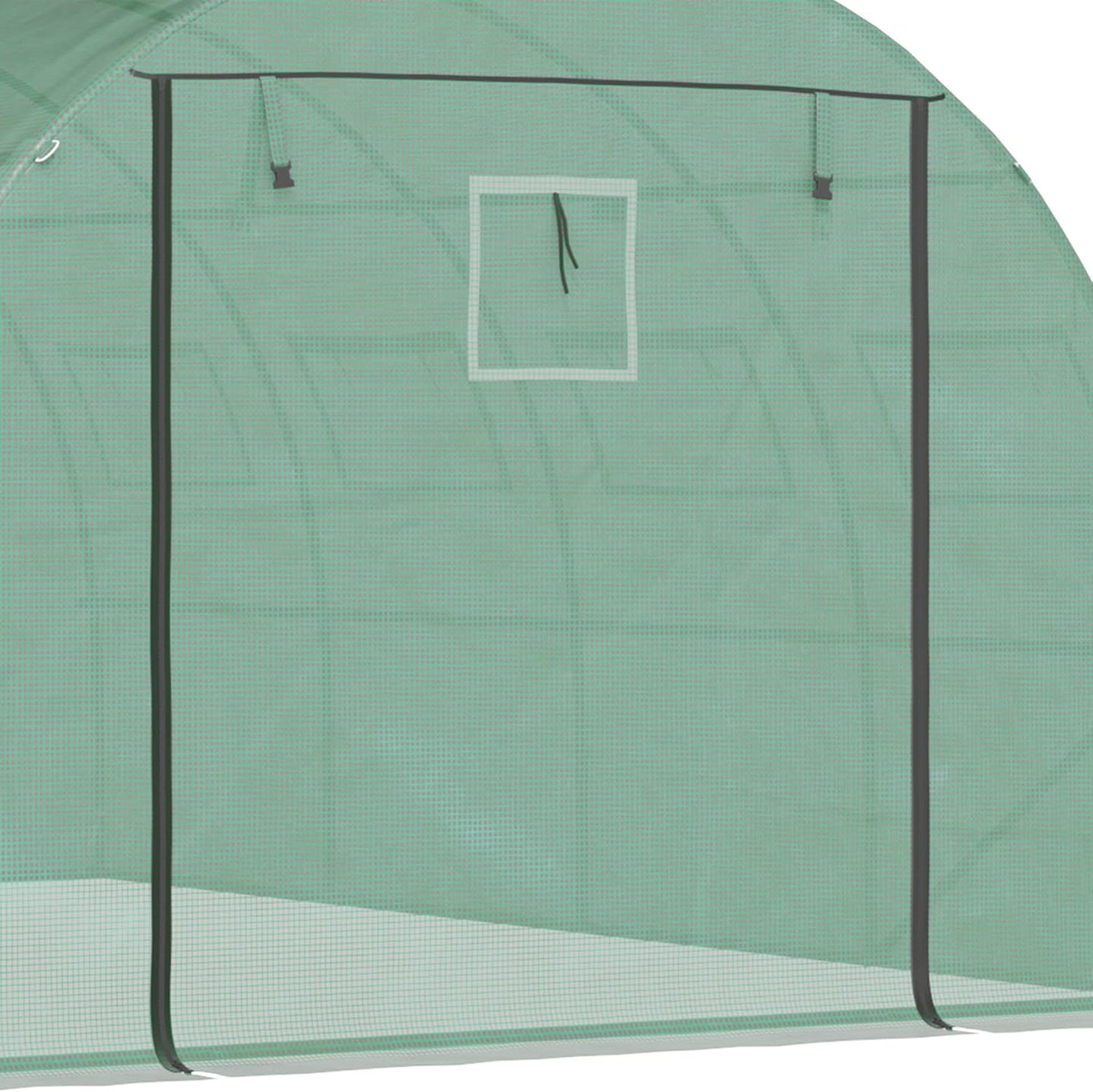 Ultimate Complete Greenhouse Kit, 13x10 Foot Walk-in Tunnel with Galvanized Steel Hoops, Includes 2 Zippered Mesh Doors & 10 Windows, Easy Assembly Green House