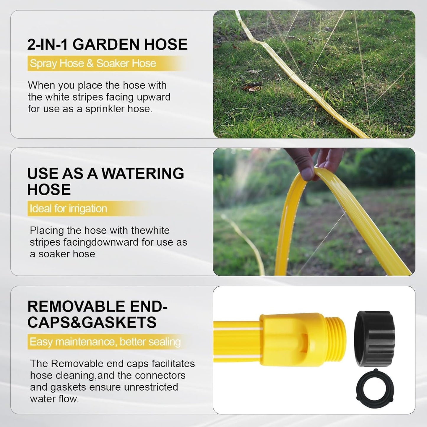 3-Pack Sprinkler Soaker Hose 25 ft (75 ft Total) – Flexible Sprinkler & Drip Irrigation System for Lawn, Garden & Yard Watering, Heavy-Duty, Leak-Proof & Easy to Use