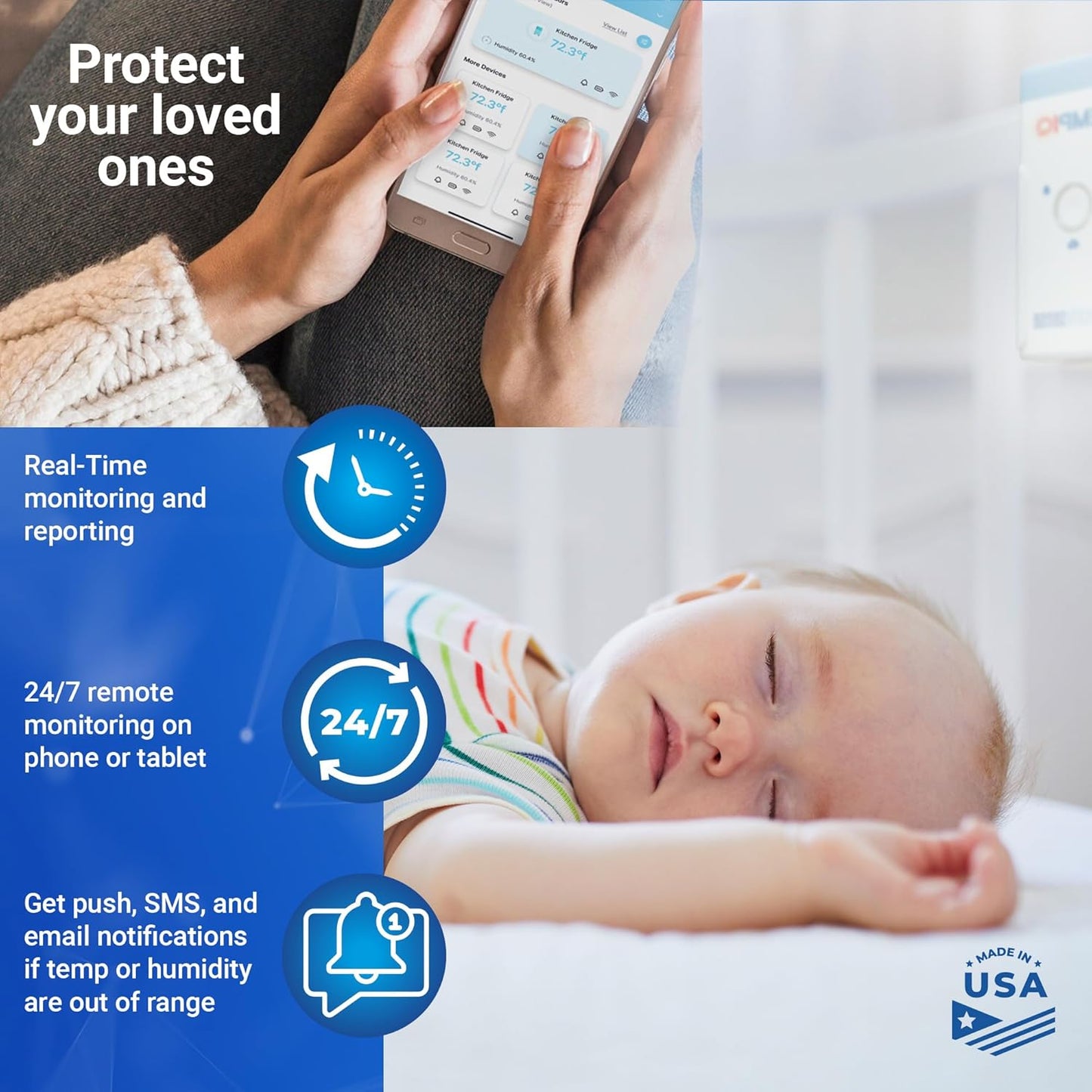 TEMPIQ Remote WiFi 2-Pack Temperature & Humidity Sensor - App Integration, Alerts, Helps Monitor 2nd Home, AirBnb, RV, Pets,Freezer and Server Room, Indoor & Outdoor Hygrometer & Thermometer