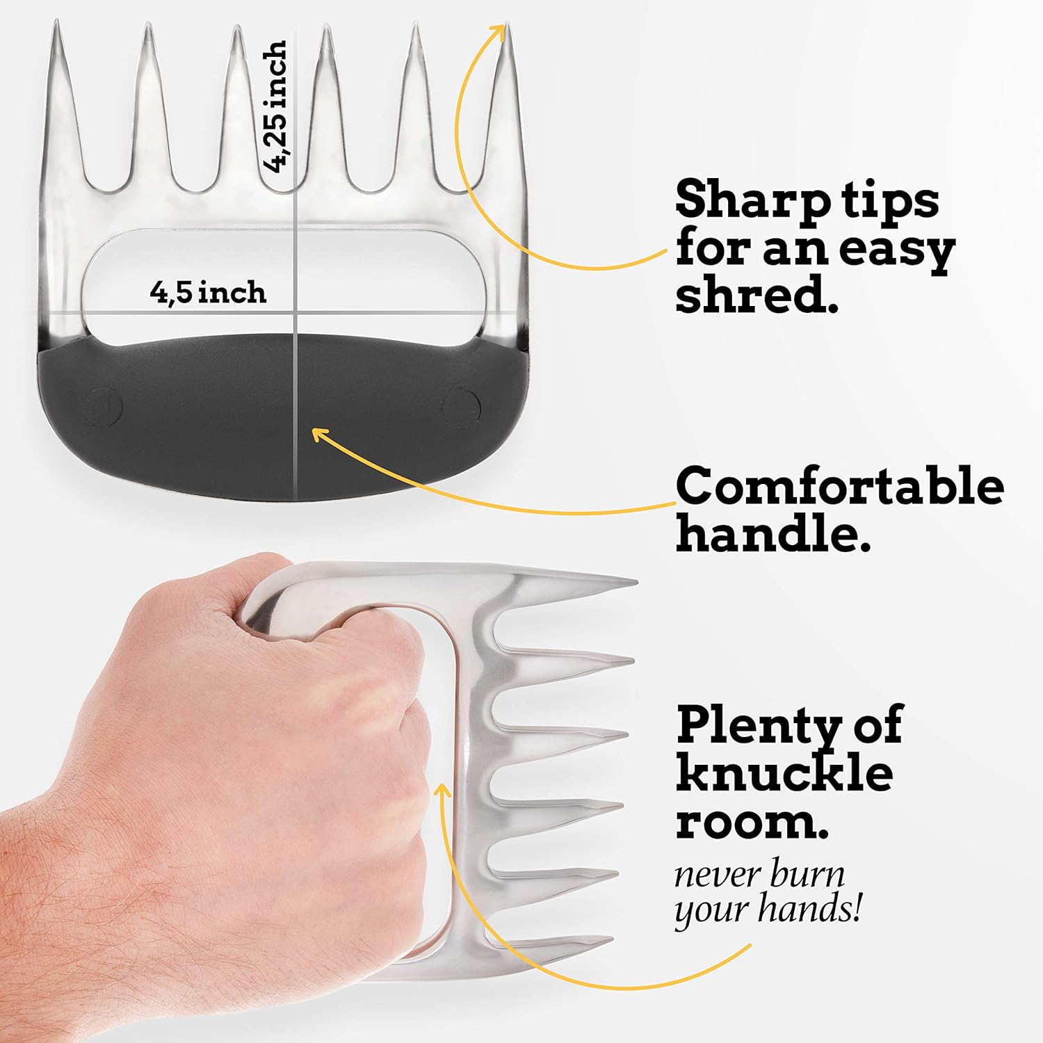 Mountain Grillers Chicken Shredder and Meat Shredder Claws - Effortless Pulled Pork BBQ Claws for Meat Shredding - Versatile 2-Pack Bear Claws for Grill, Smoker, Barbecue - Black - Lumora Garden