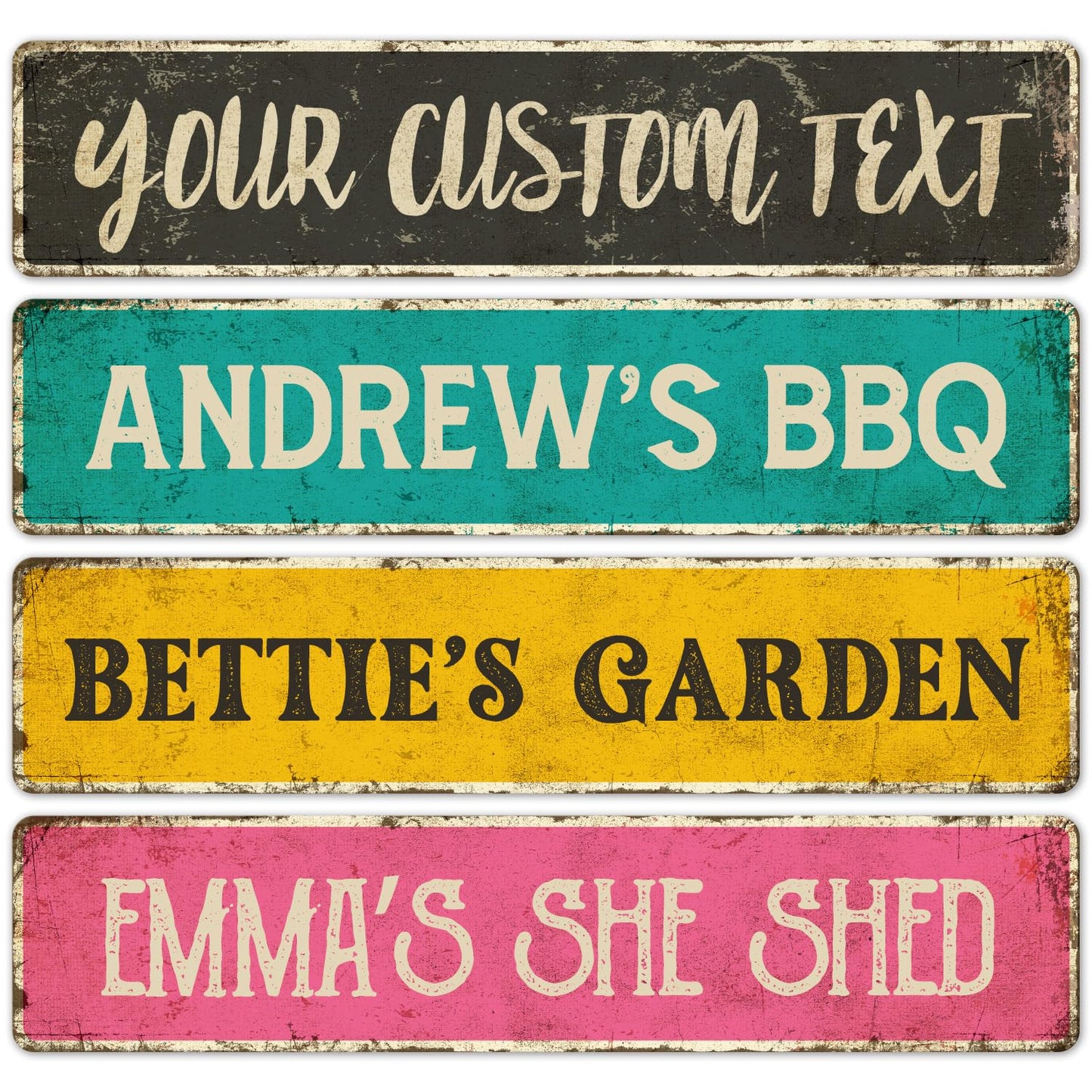 Custom Rustic Sign, Personalized Decor Street Signs Gift, 40x10 Inches, ACM, Fade Resistant, Made in USA