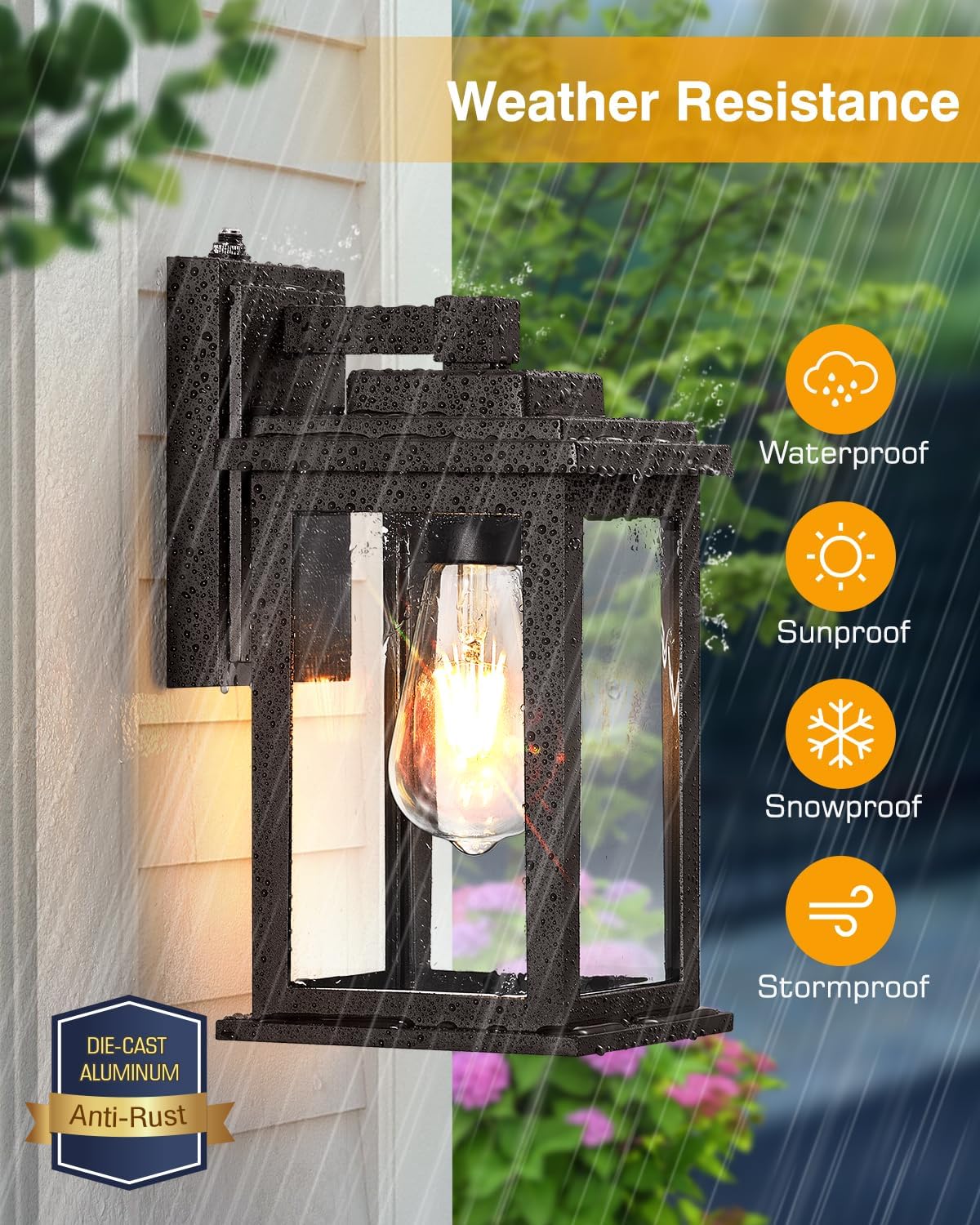 VIANIS Bronze Outdoor Wall Lights, Dusk to Dawn Led Outdoor Light, Aluminum Exterior Lighting Fixtures, Waterproof Porch Lights Outdoor for House, Doorway, Garage,Hardwired, Non-Solar