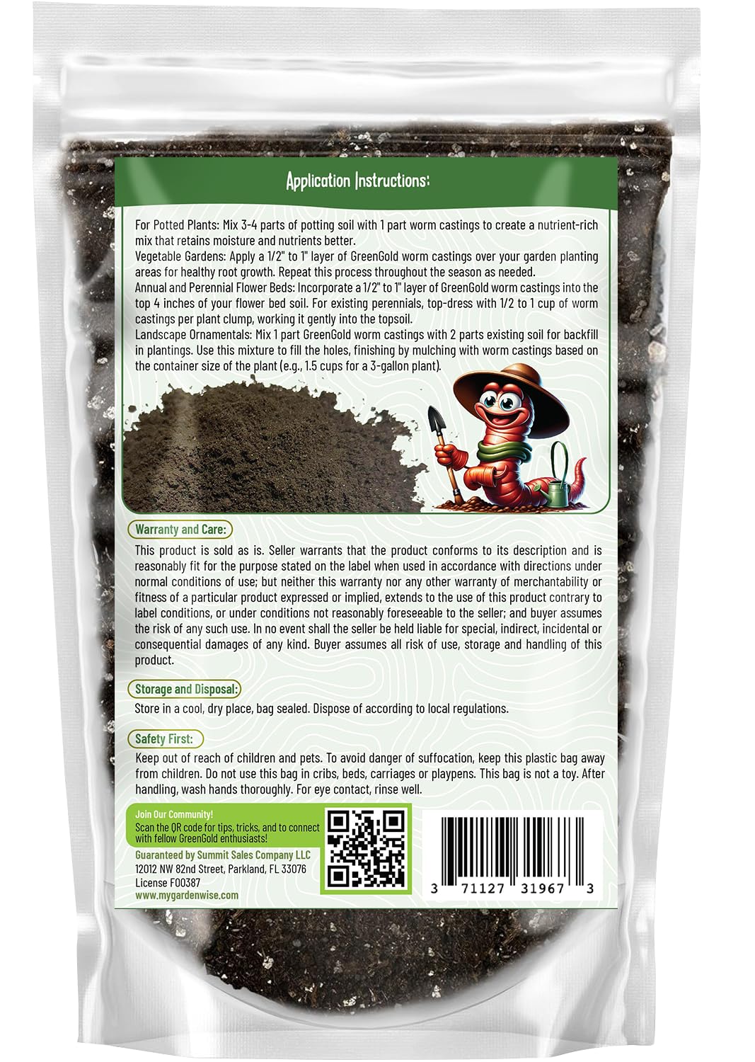 Organic Worm Castings Premium Worm Castings Fertilizer for Nutrient-Rich Soil and Healthy Growth (2 QUARTS)