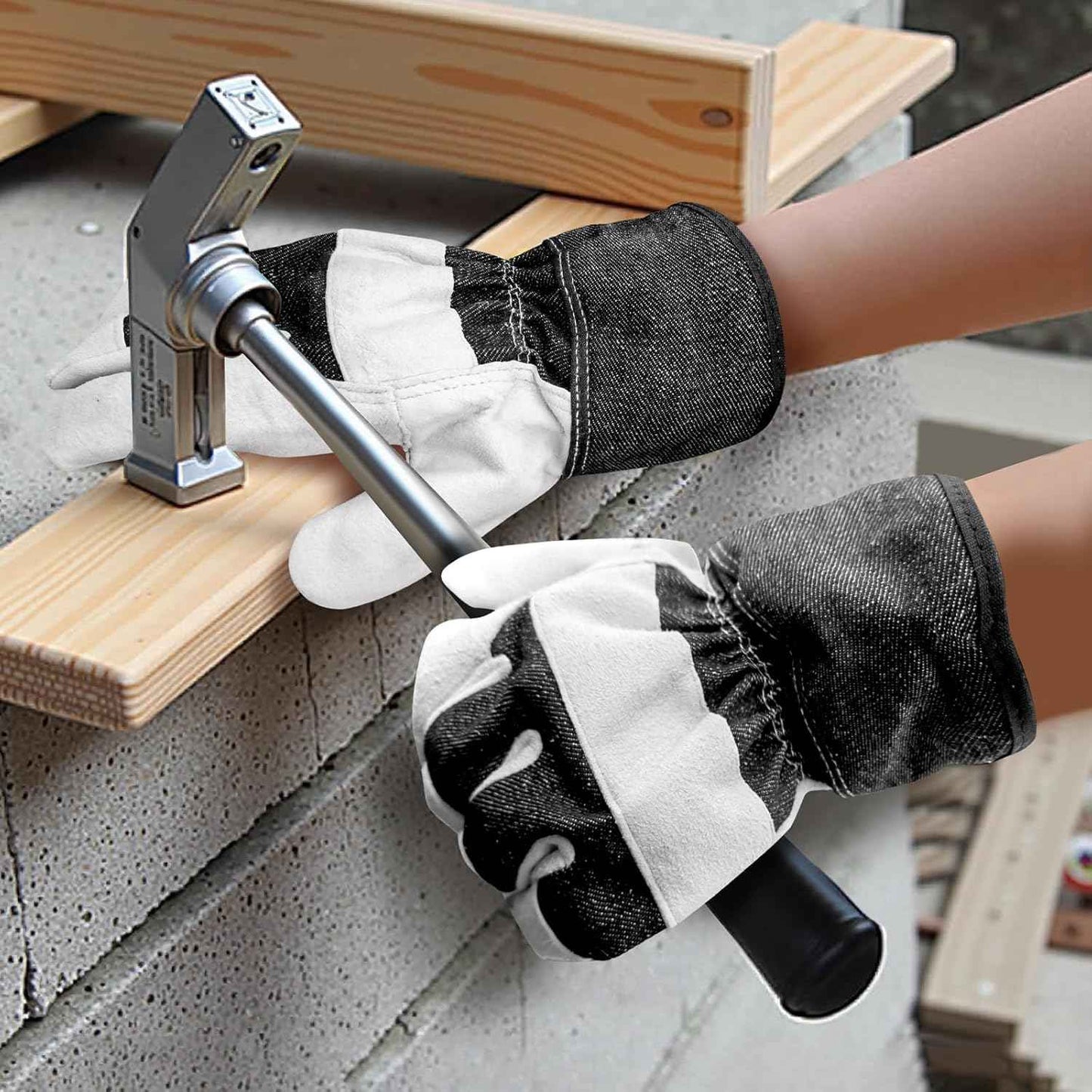 Leather Work Gloves, Goatskin Work Gloves, Leather Gloves for Men & Women, Durable and Flexibility Gardening Gloves