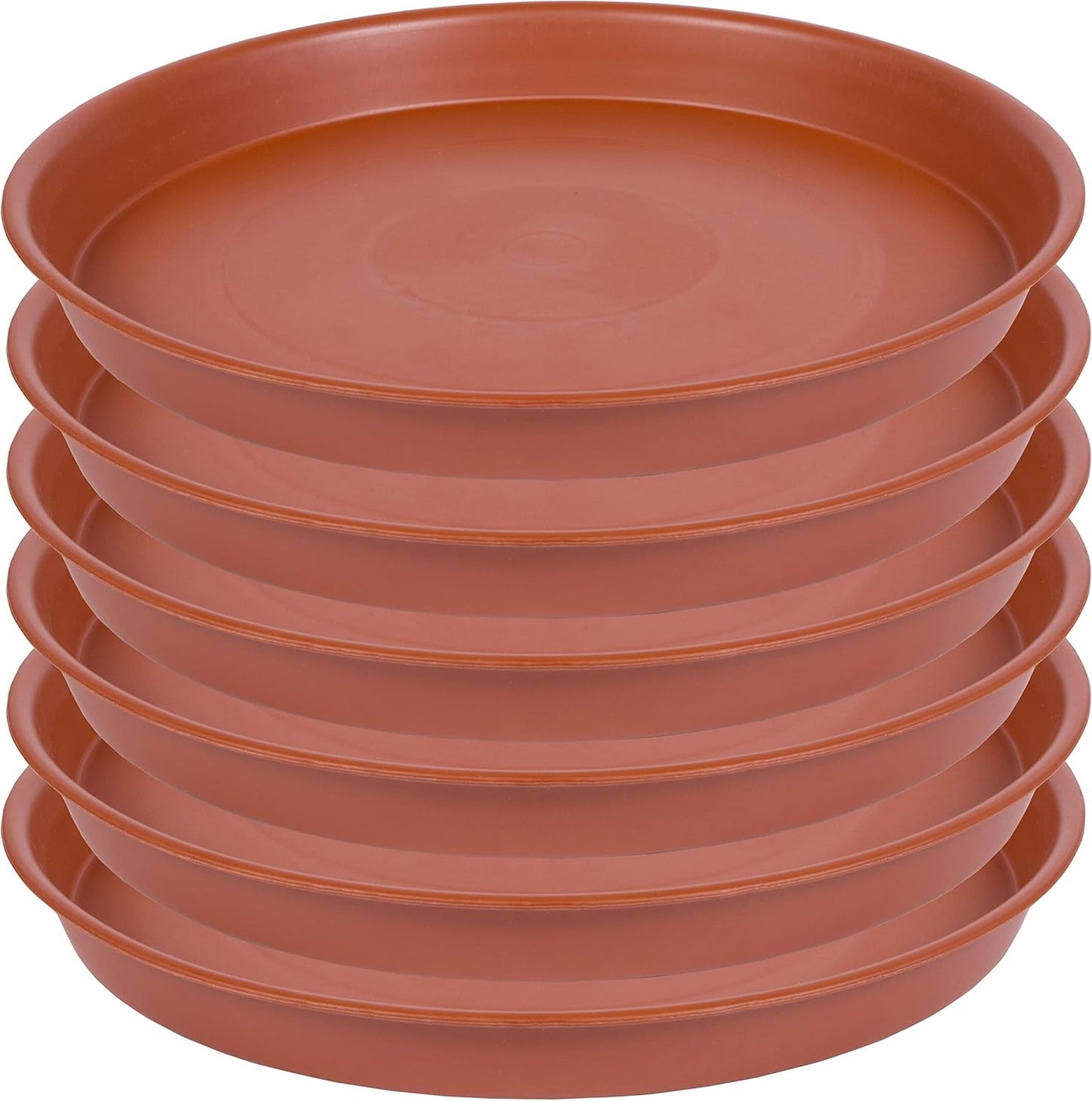 6 Pack of 10 inch Plant Saucer, Heavy Duty Plastic Plant Saucer 10" Round, Plant Tray for Pots, Plant Saucers for Indoors, Plant Trays for Planter 8"/9"/10" (10 inch, Terracotta)
