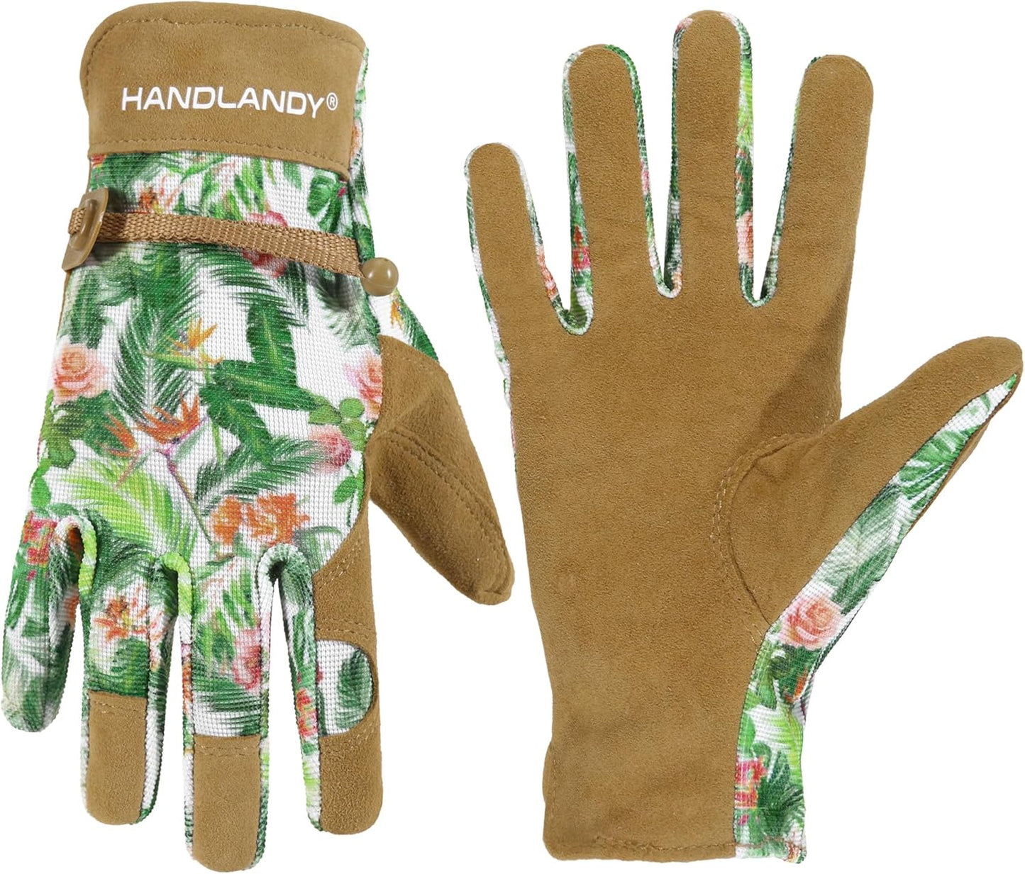 HLDD HANDLANDY Work Gloves for Women and Ladies, Leather Gardening Gloves Flexible Mechanic Working Gloves