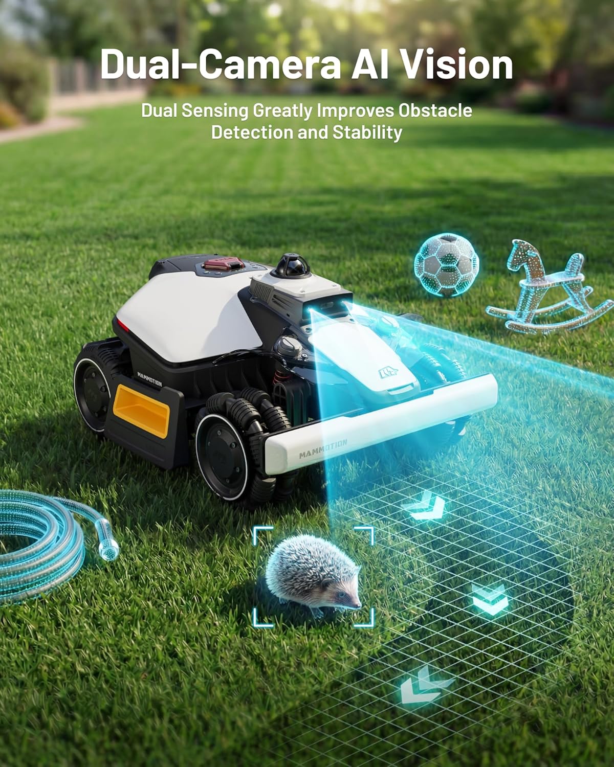 (2026 Upgrade) Mammotion LUBA mini 2 AWD 1500H Robot Lawn Mower with Garage, for 0.37 Acres, 360° LiDAR+Dual-Camera AI Vision, 80% Slope, DropMow, 20 Multi-Zone Management, Cutting Height 2.2"-4.0"