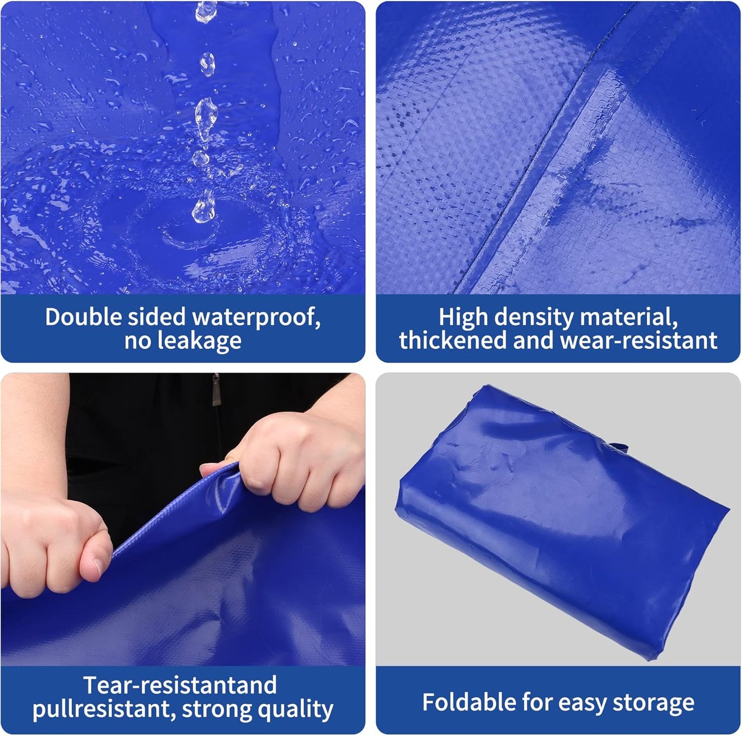 2480 L/650 Gal Water Bladder Tank, Foldable Portable Water Storage Container, Emergency Water Bag for RV, Truck Bed, Fire Prevention, Drought Resistance, Blue