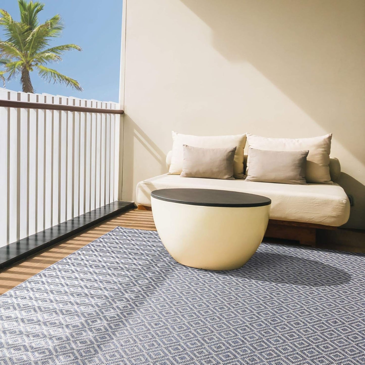Home Dynamix Tripoli Lydia Indoor/Outdoor Area Rug 5'3"x7'3", Modern Navy Blue