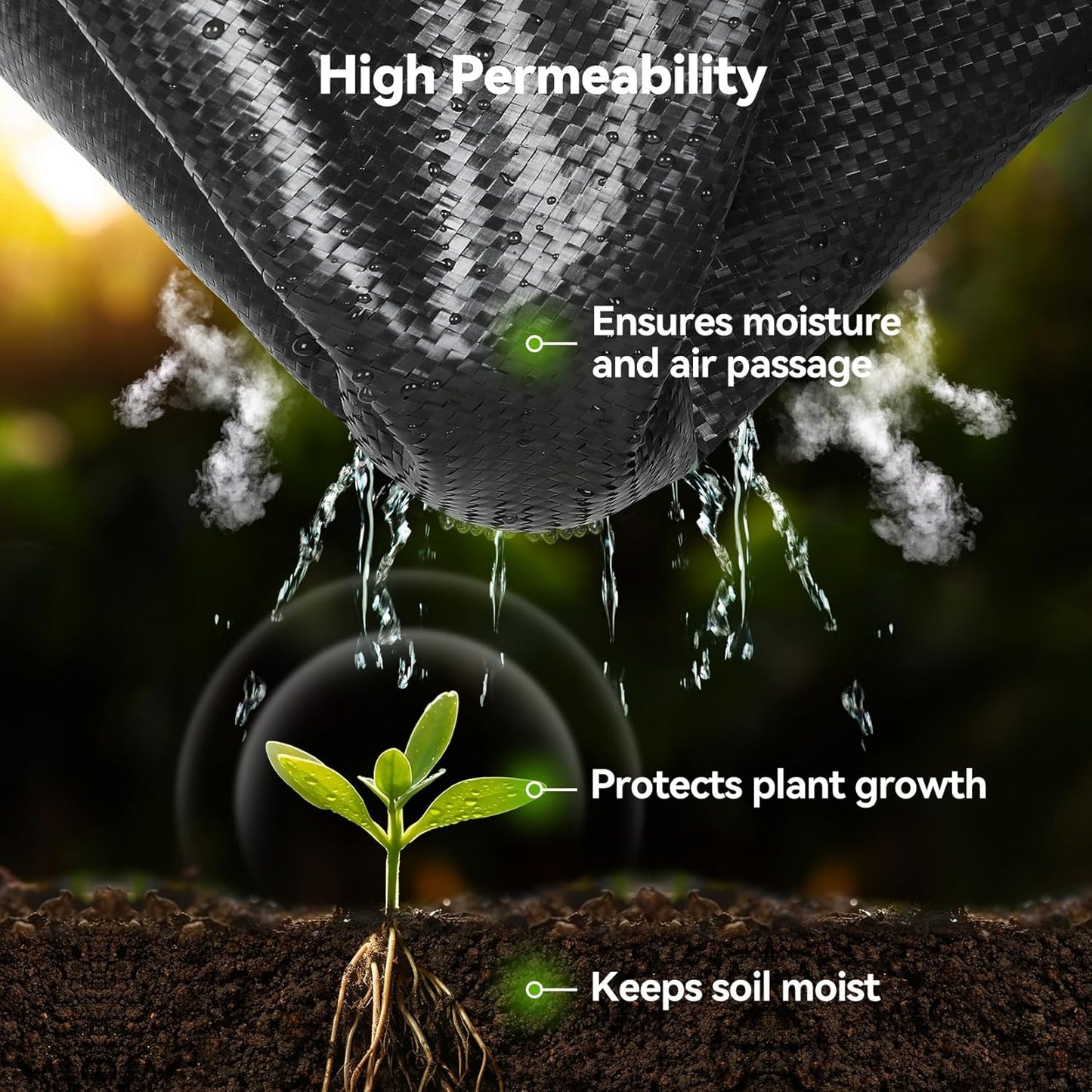 4ftx300ft Weed Barrier Landscape 3.2oz Fabric Heavy Duty, Woven Weed Control Cloth, Woven Geotextile Fabric for Underlayment, Gardening Ground, Commercial Driveway Weed Block Cover Mat