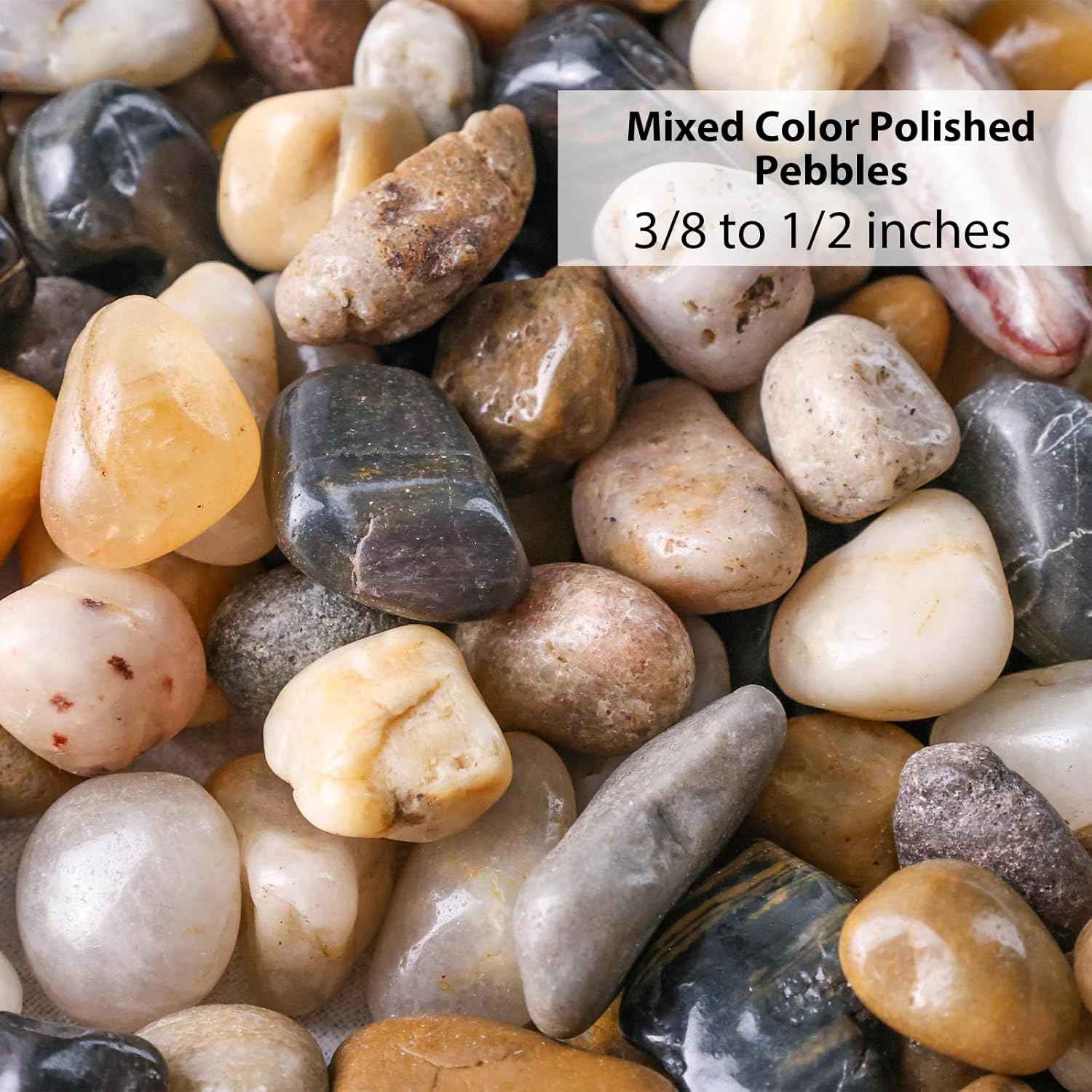 DomeStar River Rocks for Landscaping, 2lb Decorative Ornamental Pebbles Garden Landscaping Stones Gravel for Vases Fish Tank Succulent Potted Indoor Plants Crafts Home Garden Decor